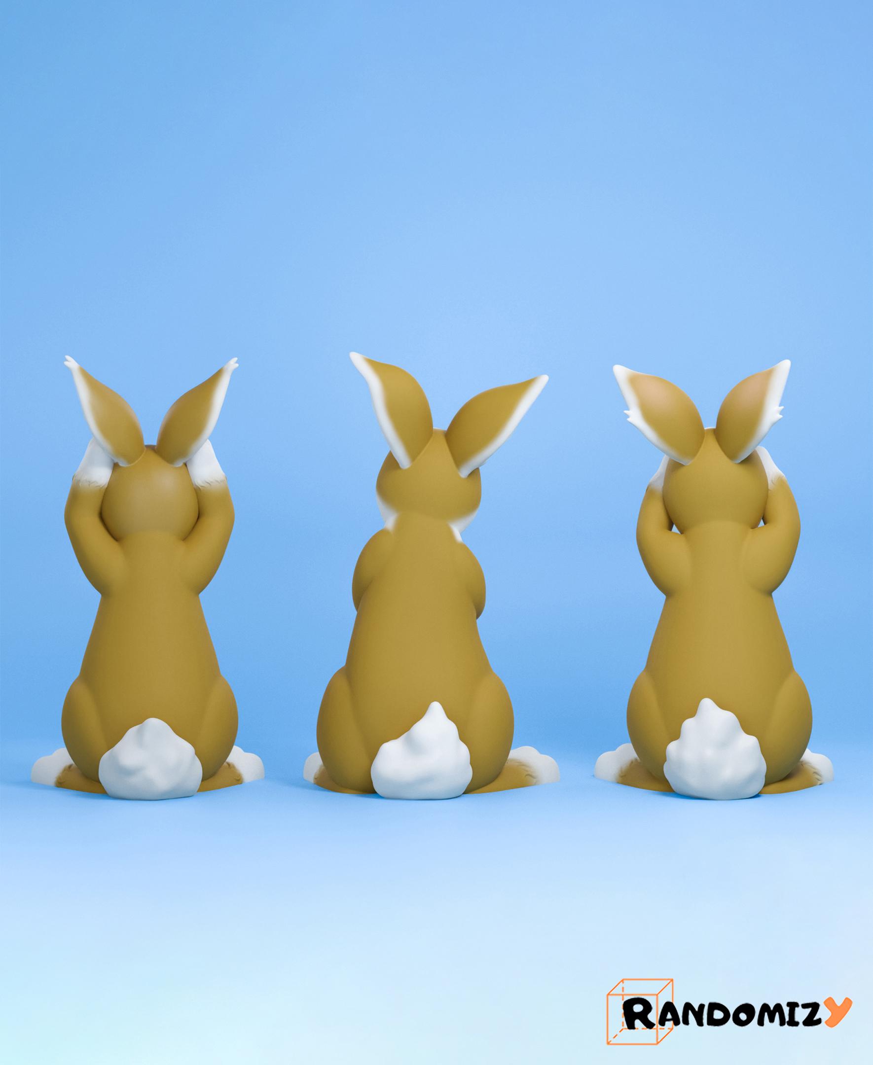 Three Wise Rabbits 3d model