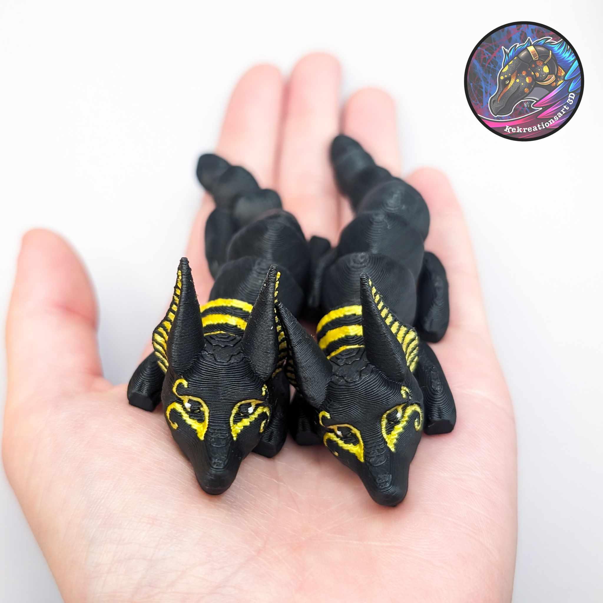 Baby Flexi Anubis Jackal Keychain 3d model