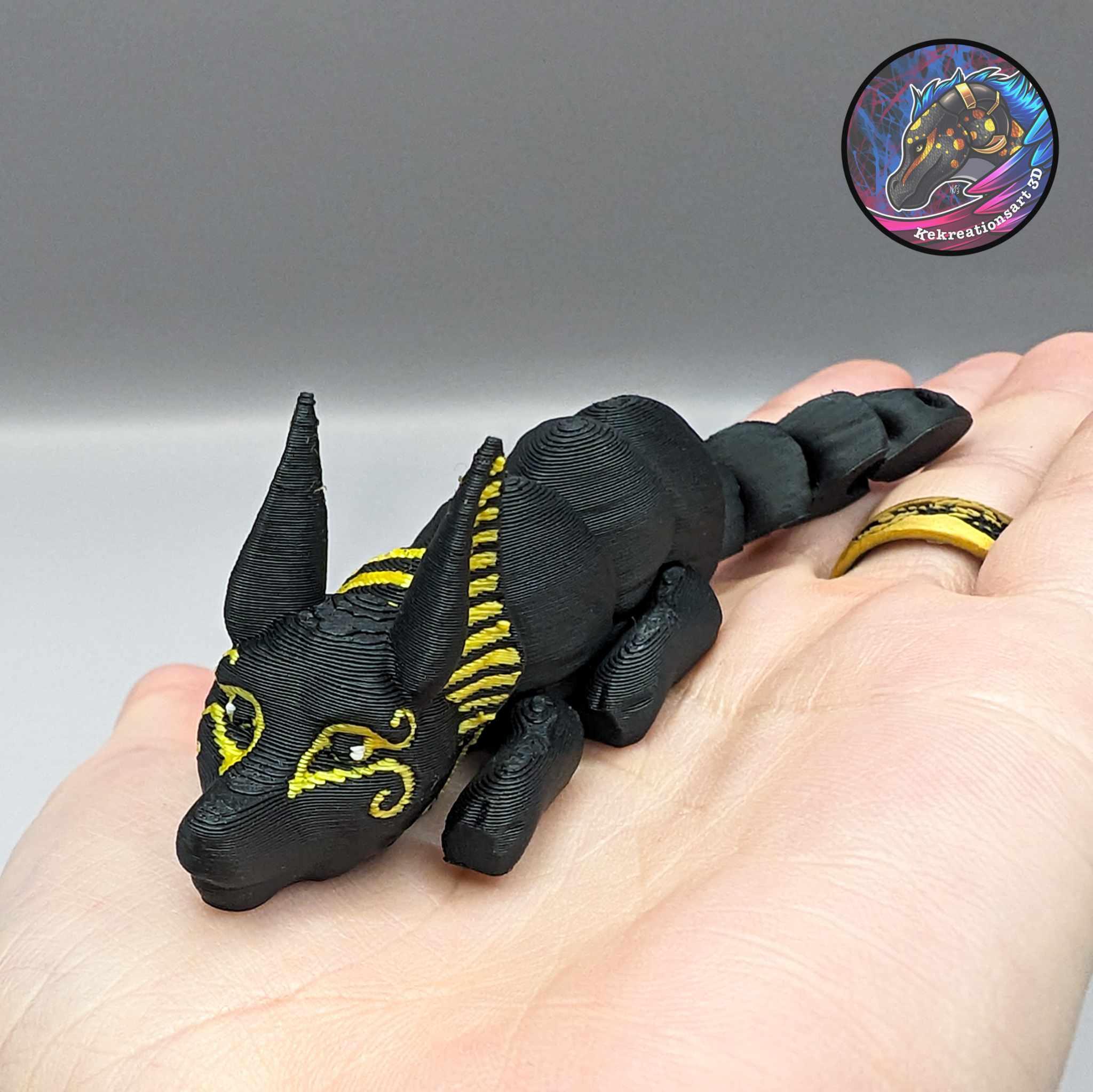 Baby Flexi Anubis Jackal Keychain 3d model