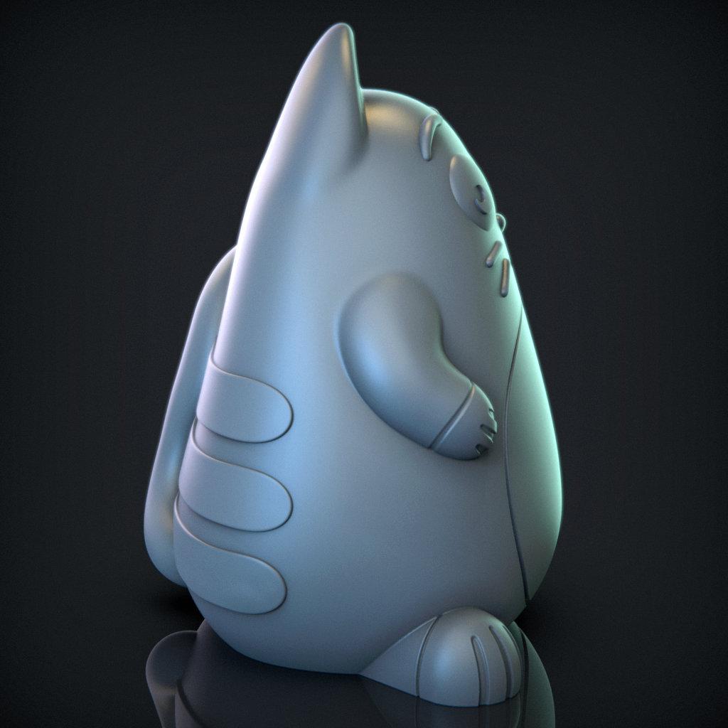 FAT CARTOON CAT FIGURINE 3d model