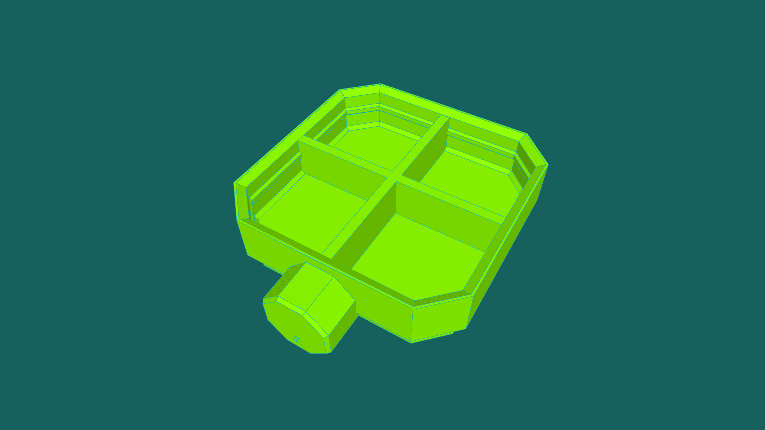 Remix of 1x1x0·25, Push Fit, No Base Holes, 2 Divide, Multigrid Bin 3d model