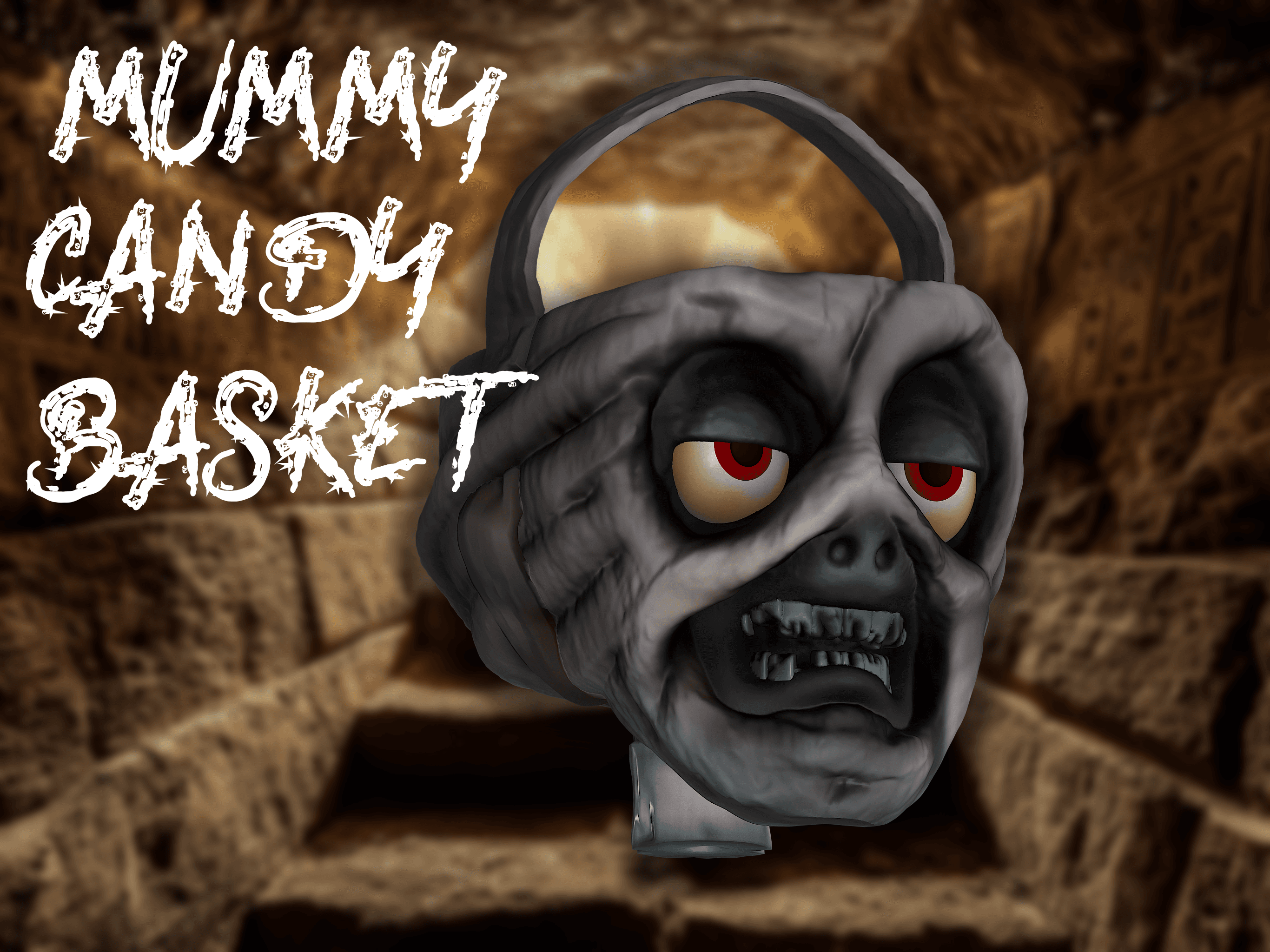 Mummy's Head Candy Bucket 3d model