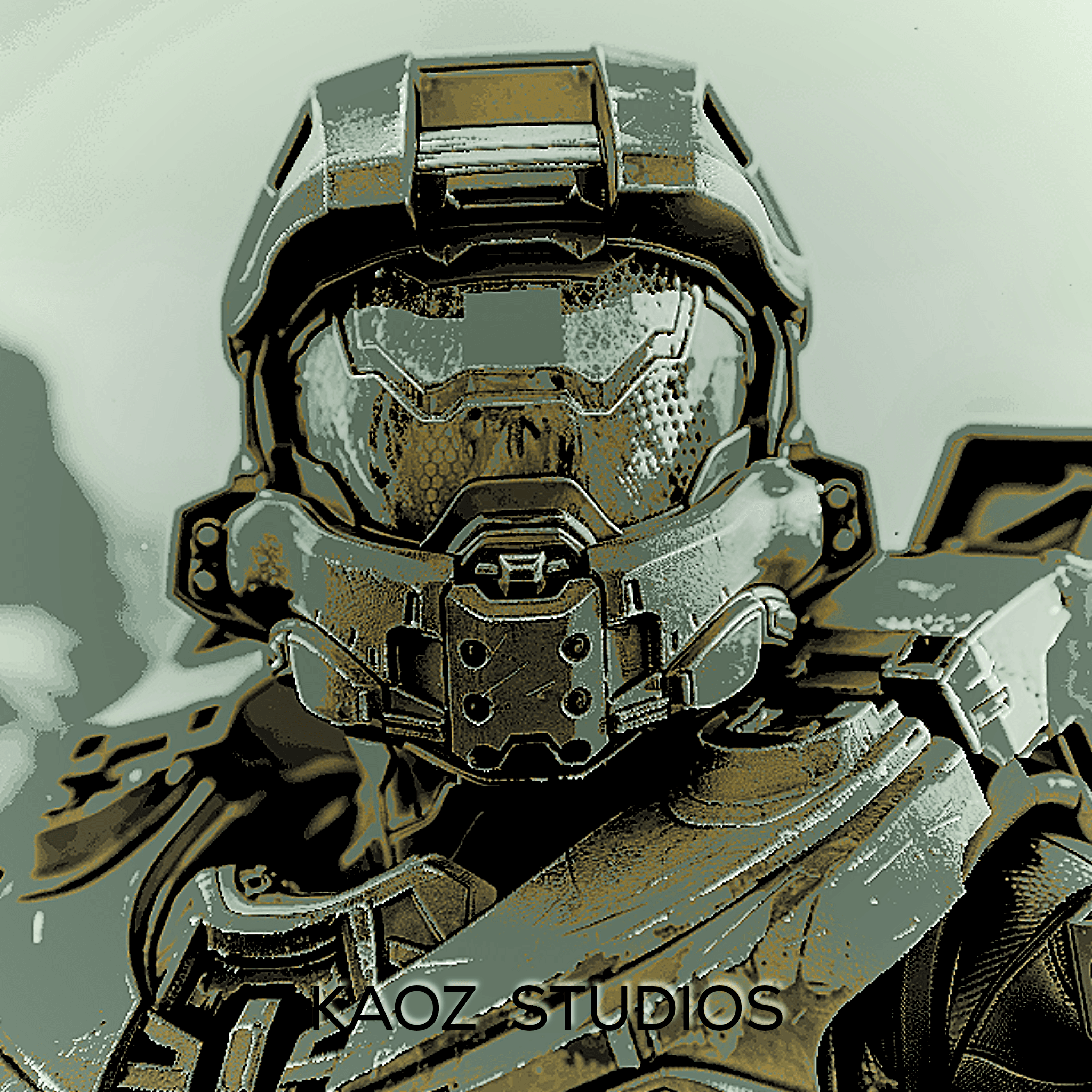 Halo Wall Art Full Color HueForge Wall Decor Master Chief Concept Art 3d model