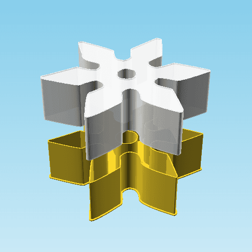 Shuriken 0076, nestable box (v2) 3d model