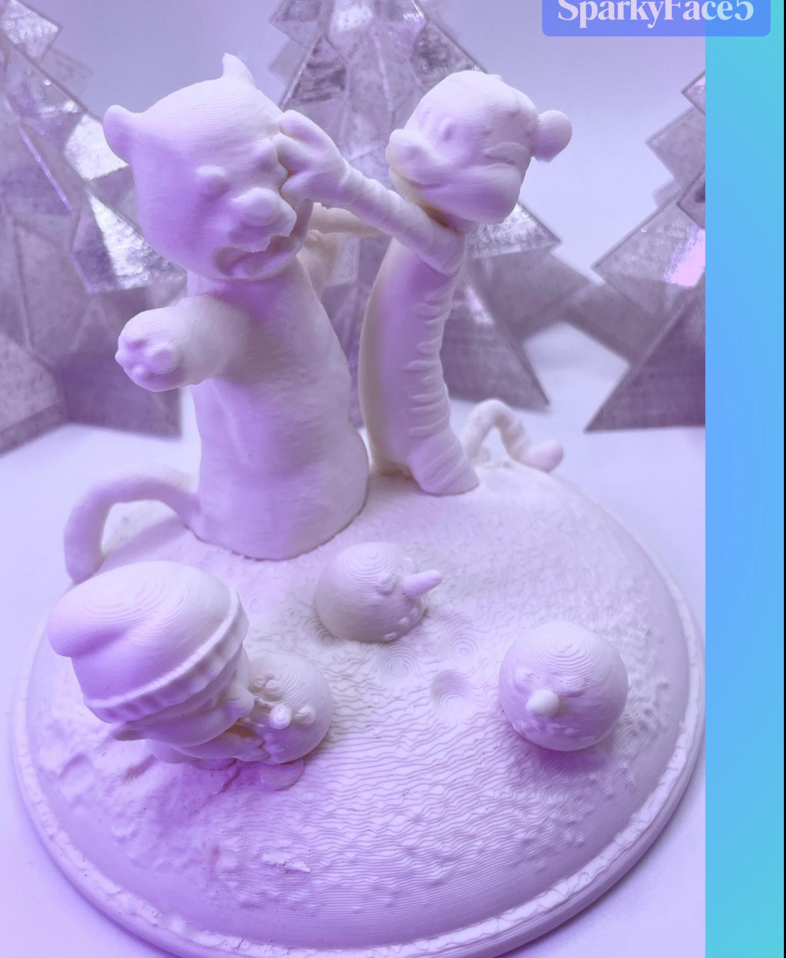 Calvin Hobbes Snow Scene 3d model