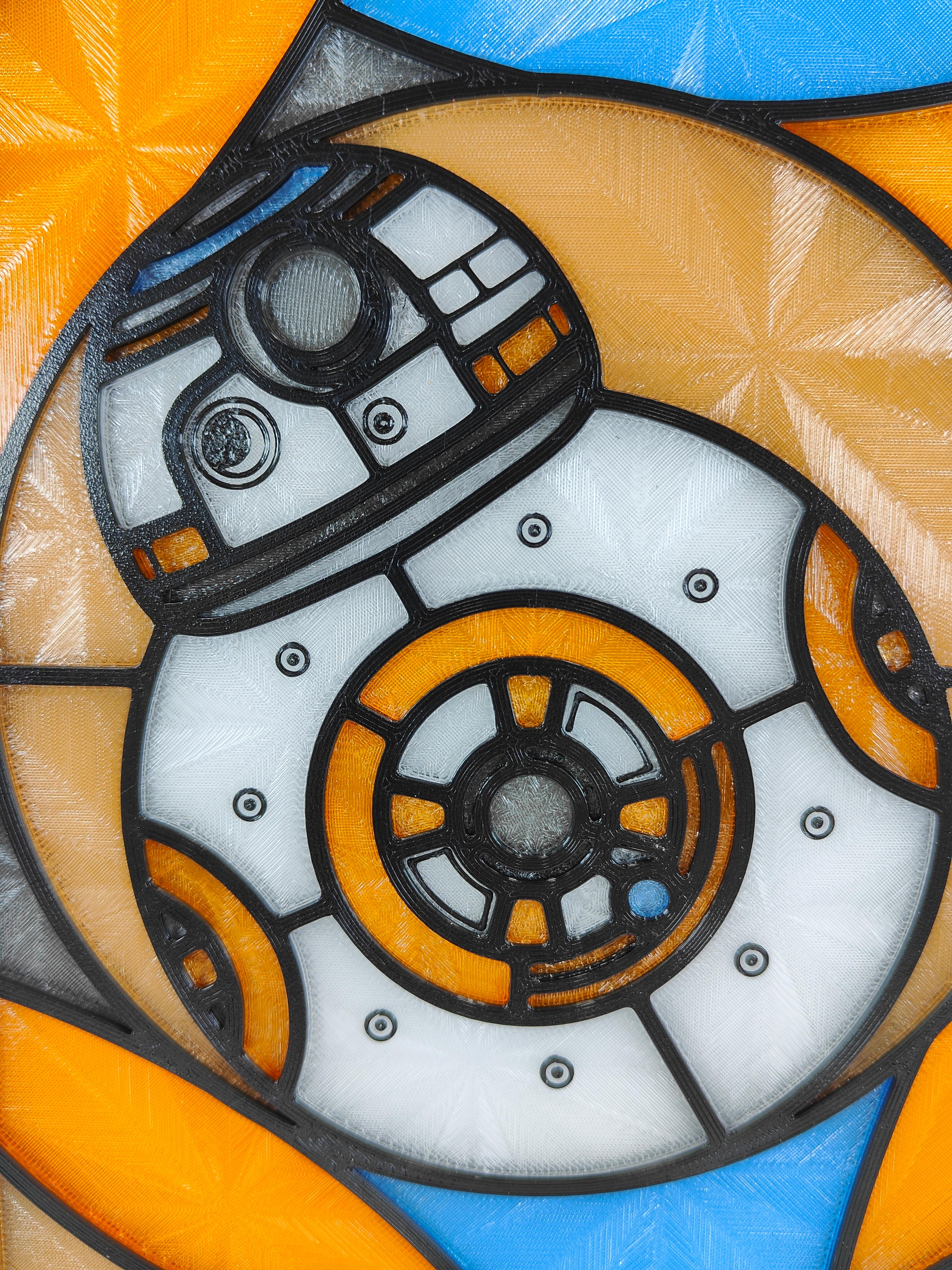 Star Wars BB8 Stained Glass Light Box 3d model