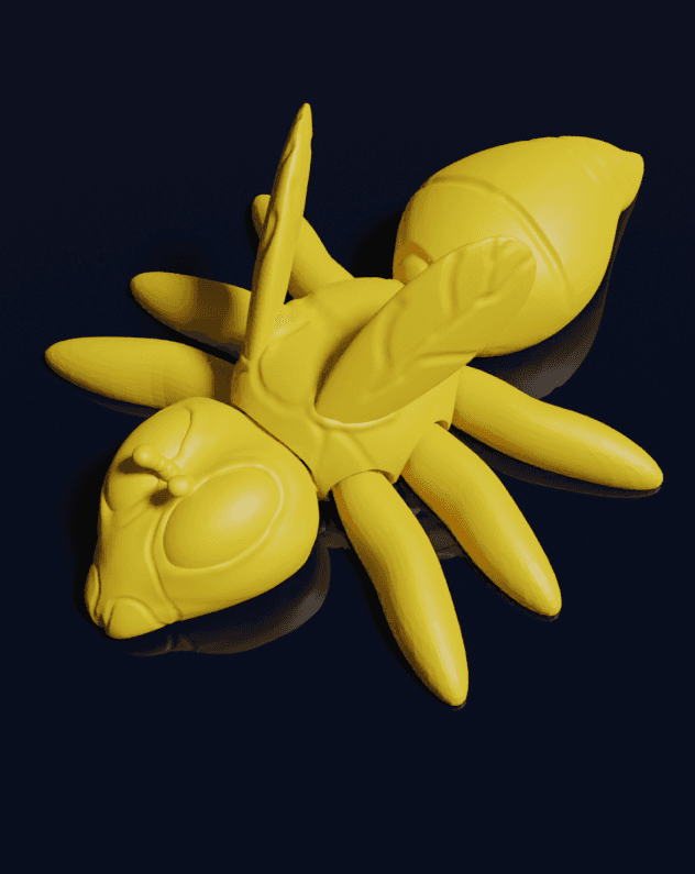 SIMPLE FLEXI WASP - SUPPORT FREE - PRINT IN PLACE 3d model