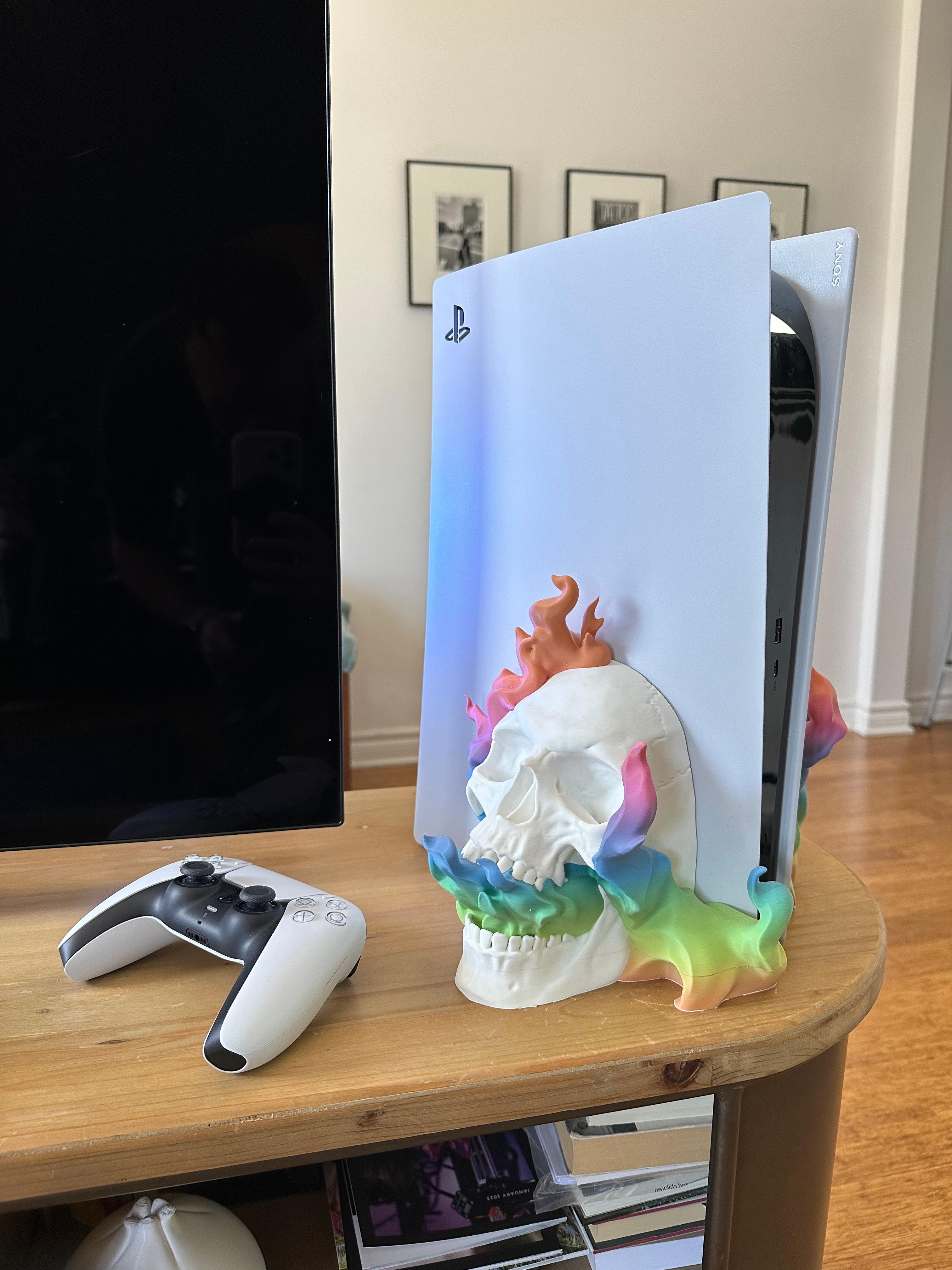 Skull Stand - Playstation 5 Disc Edition - Print-in-Place 3d model