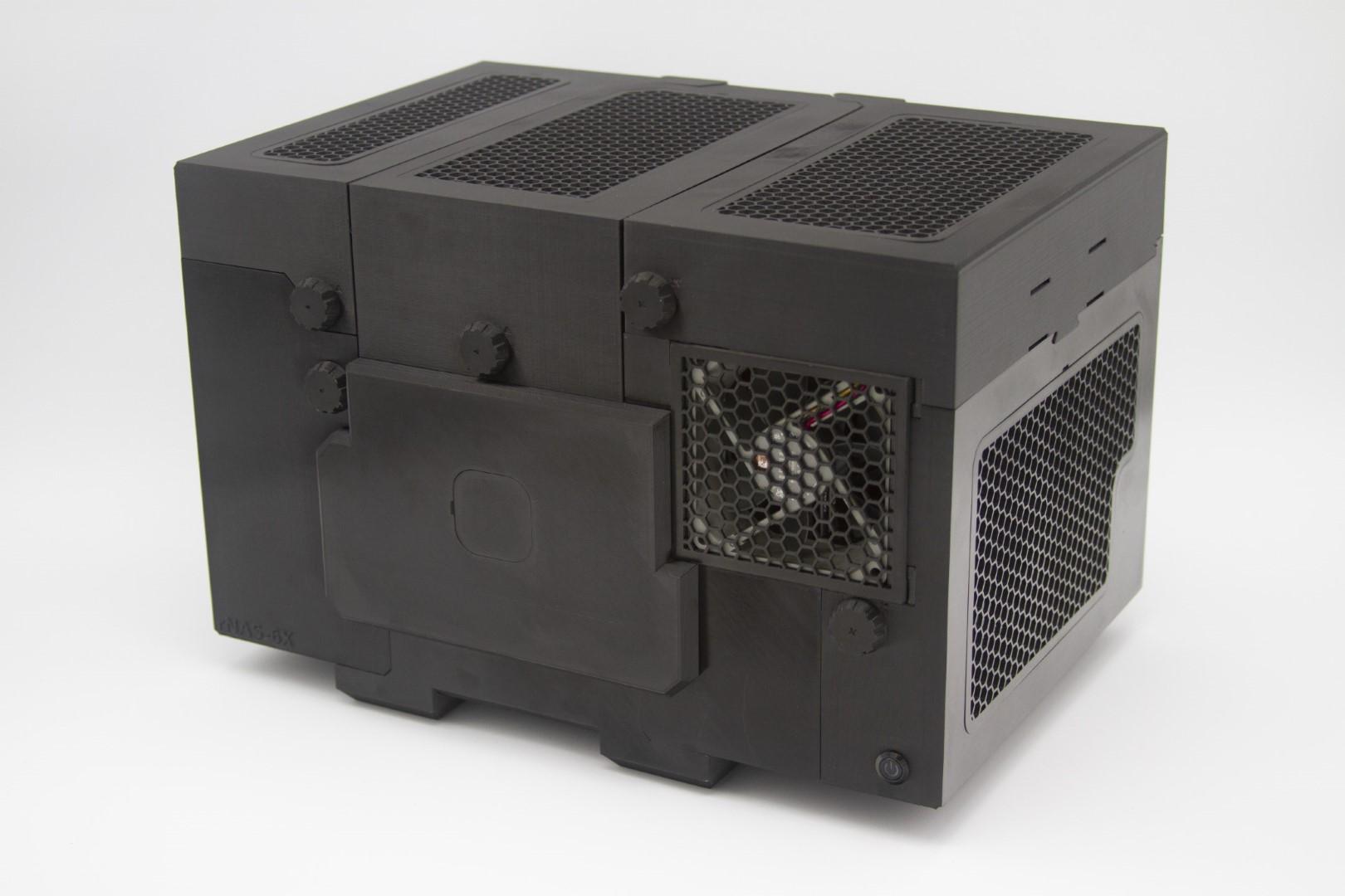 rNAS-6X - A Completely 3d Printable and Toolless PC NAS Case 3d model