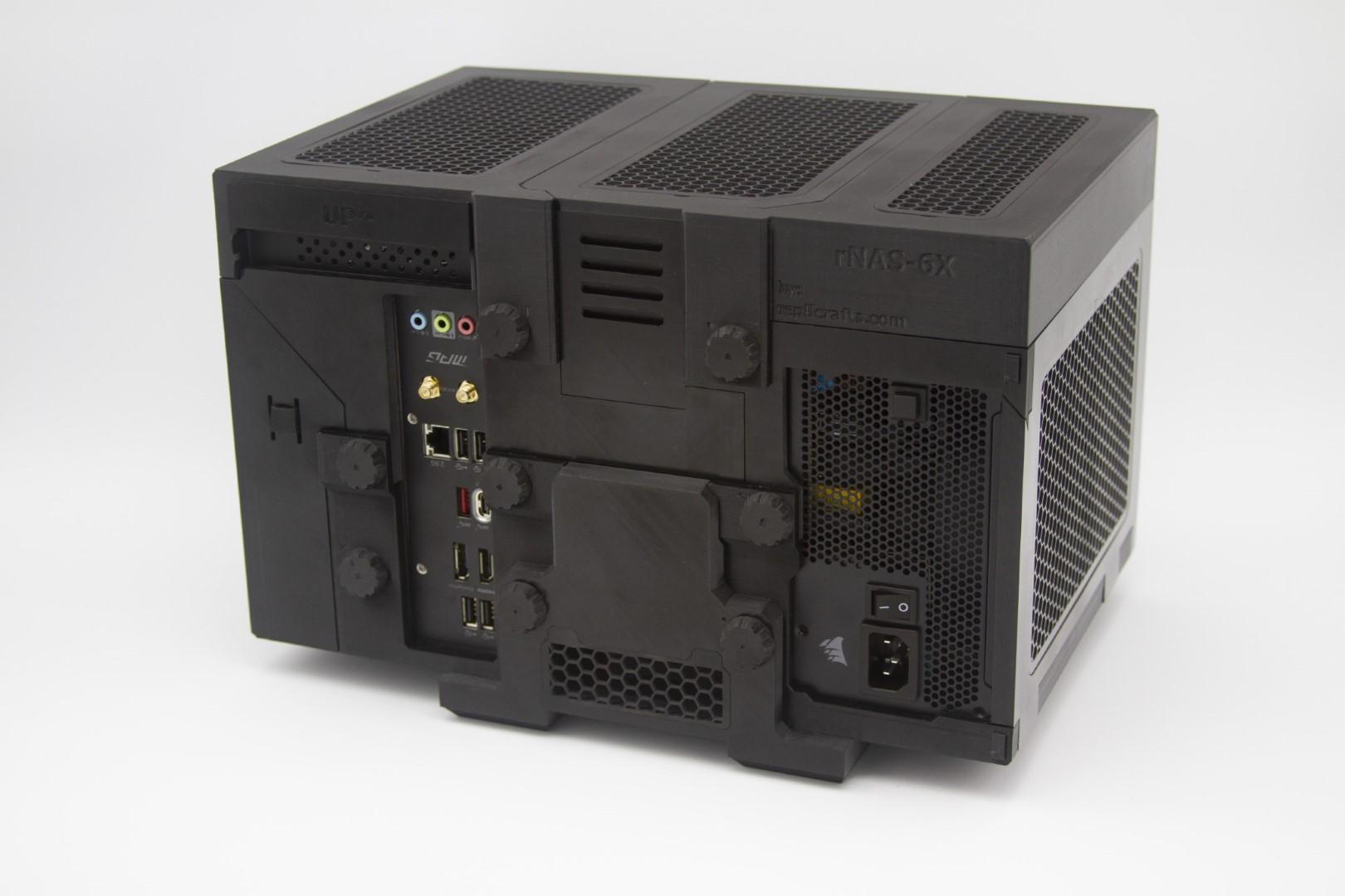 rNAS-6X - A Completely 3d Printable and Toolless PC NAS Case 3d model