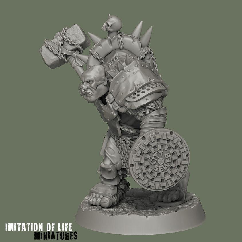 Ûber Mutant, Post Apocalyptic Miniature 3d model