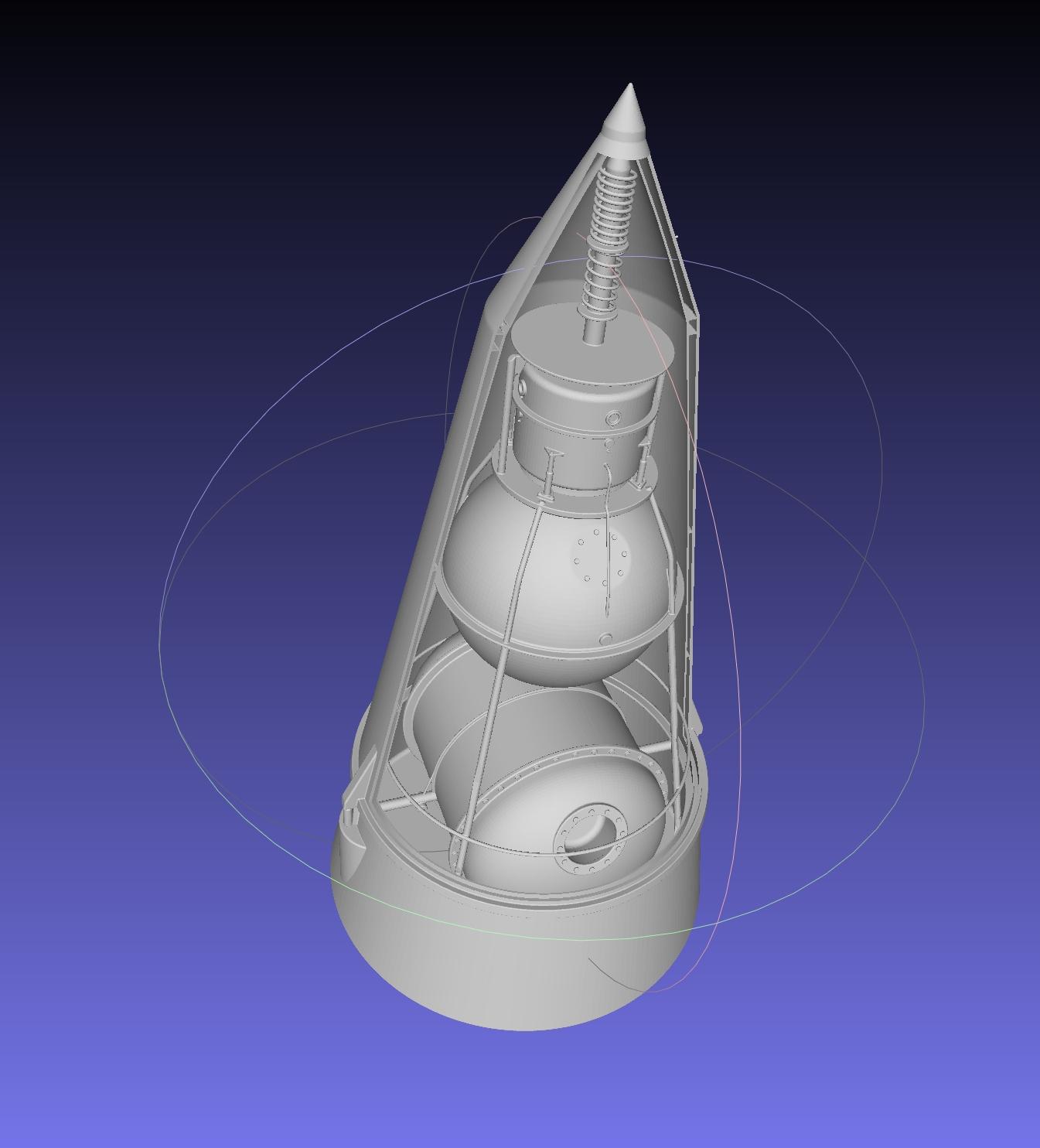 Sputnik 2 Laika Capsule Cutaway And Assembly Printable Model 3d model