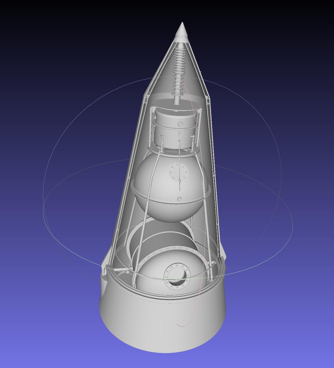 Sputnik 2 Laika Capsule Cutaway And Assembly Printable Model 3d model