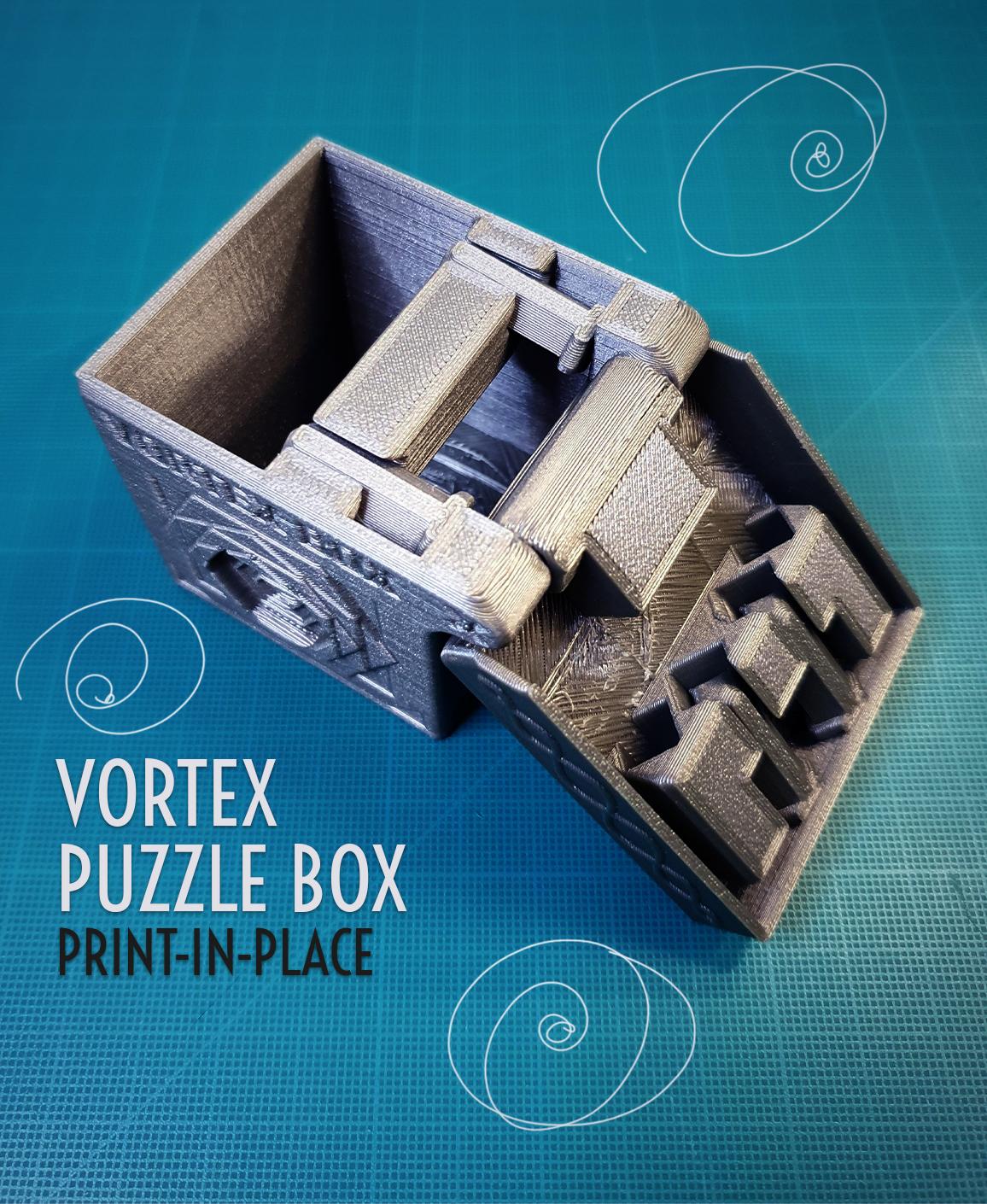 Vortex Print-in-Place Puzzle Box 3d model