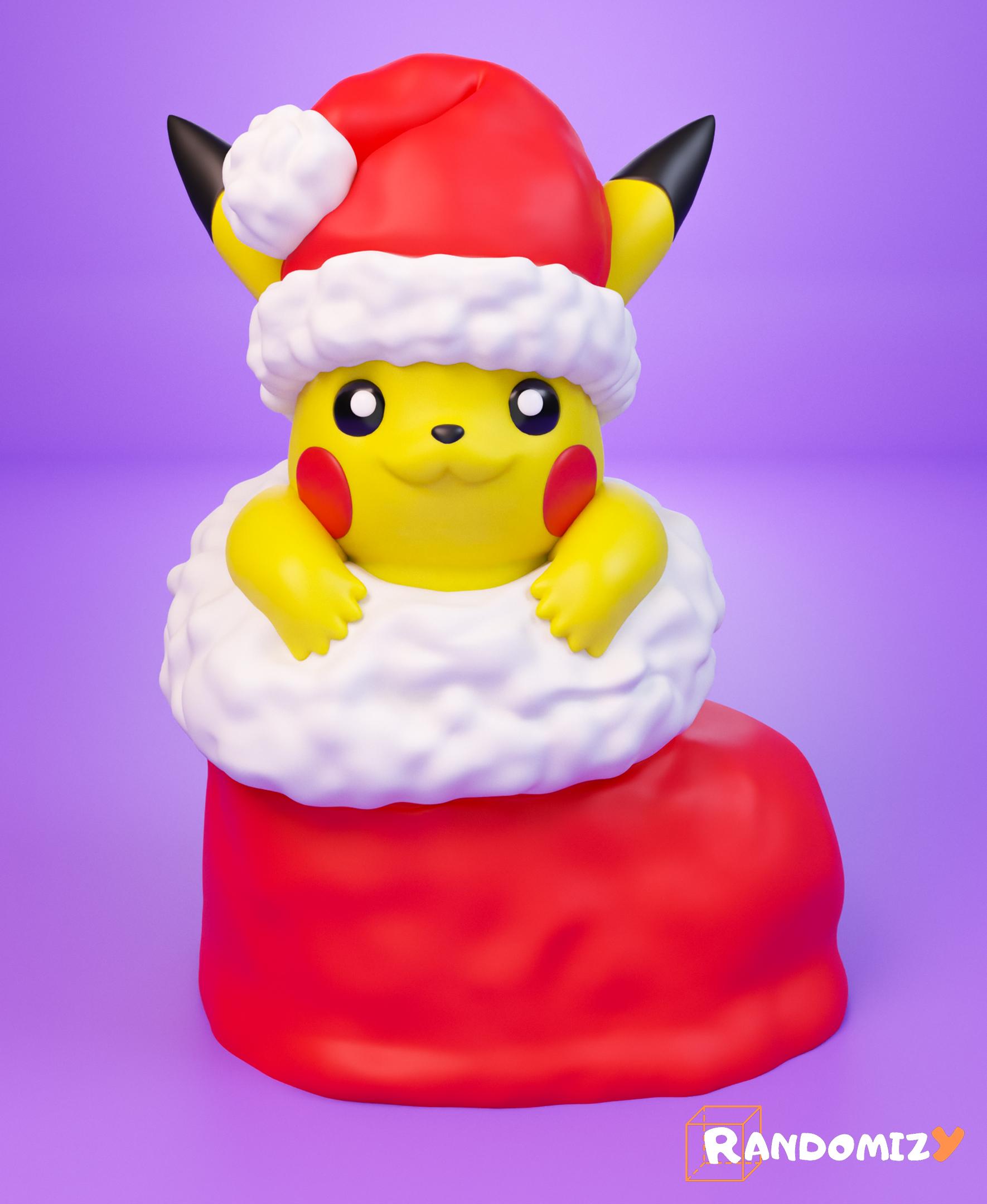 Pikachu in a Christmas Sock_Pose 1 (Normal Sock)(Fanart) 3d model