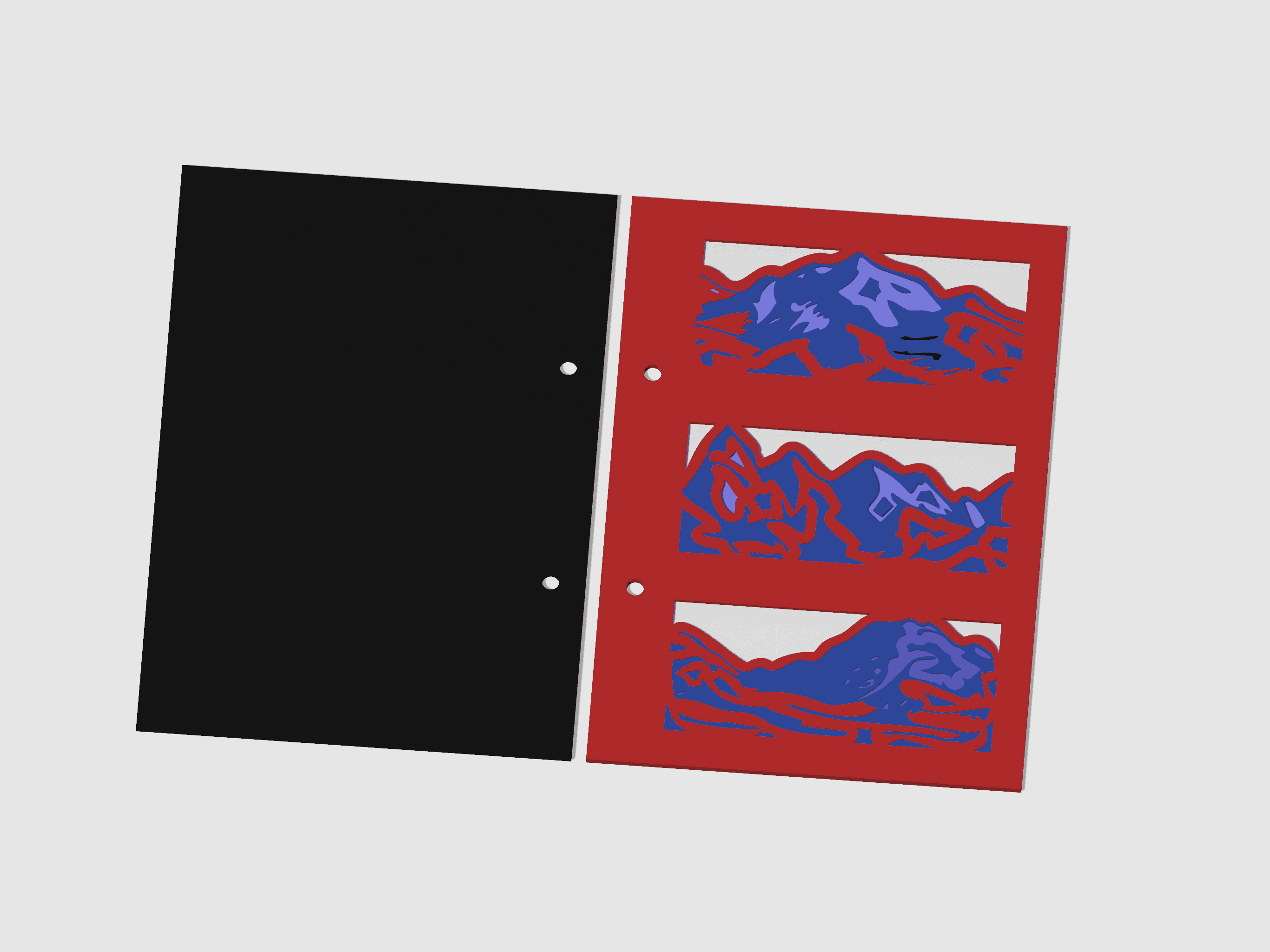 Notebook Cover Mountains Bookbinding Art 3d model