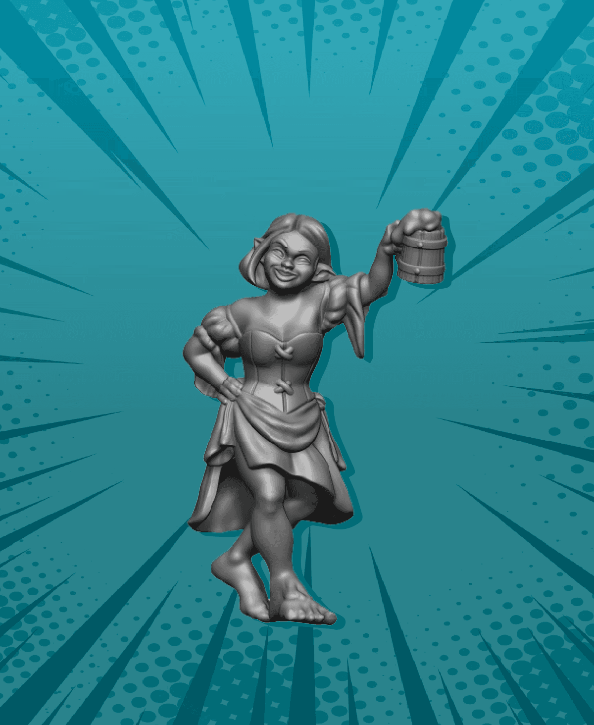 Nora, Halfling Barmaid [Pre-Supported]  3d model