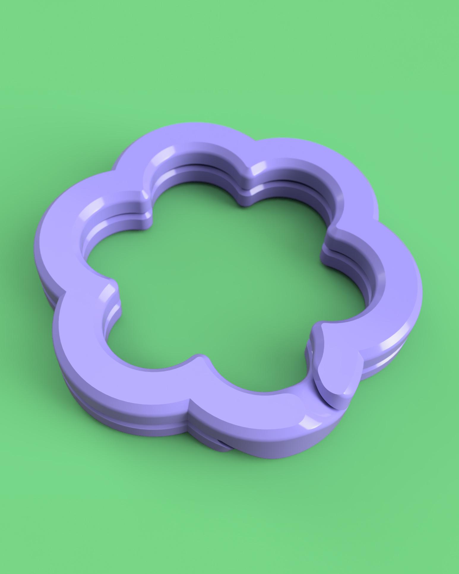 EZPZ Keyring Flower 1" // Keychain Ring 3d model