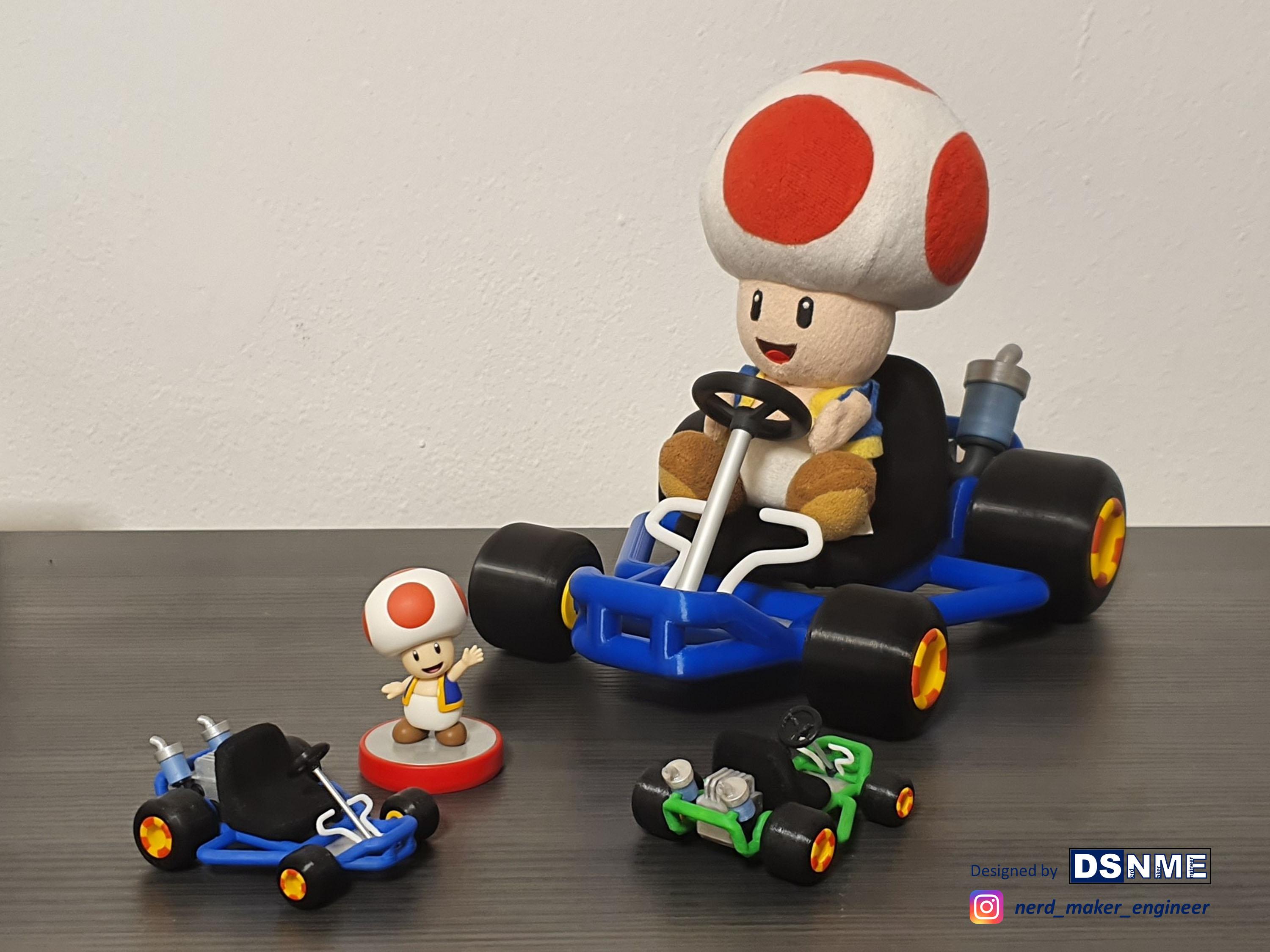 Mario Kart 64 Style Go-Kart (for San-Ei Plushs and Amiibos) 3d model