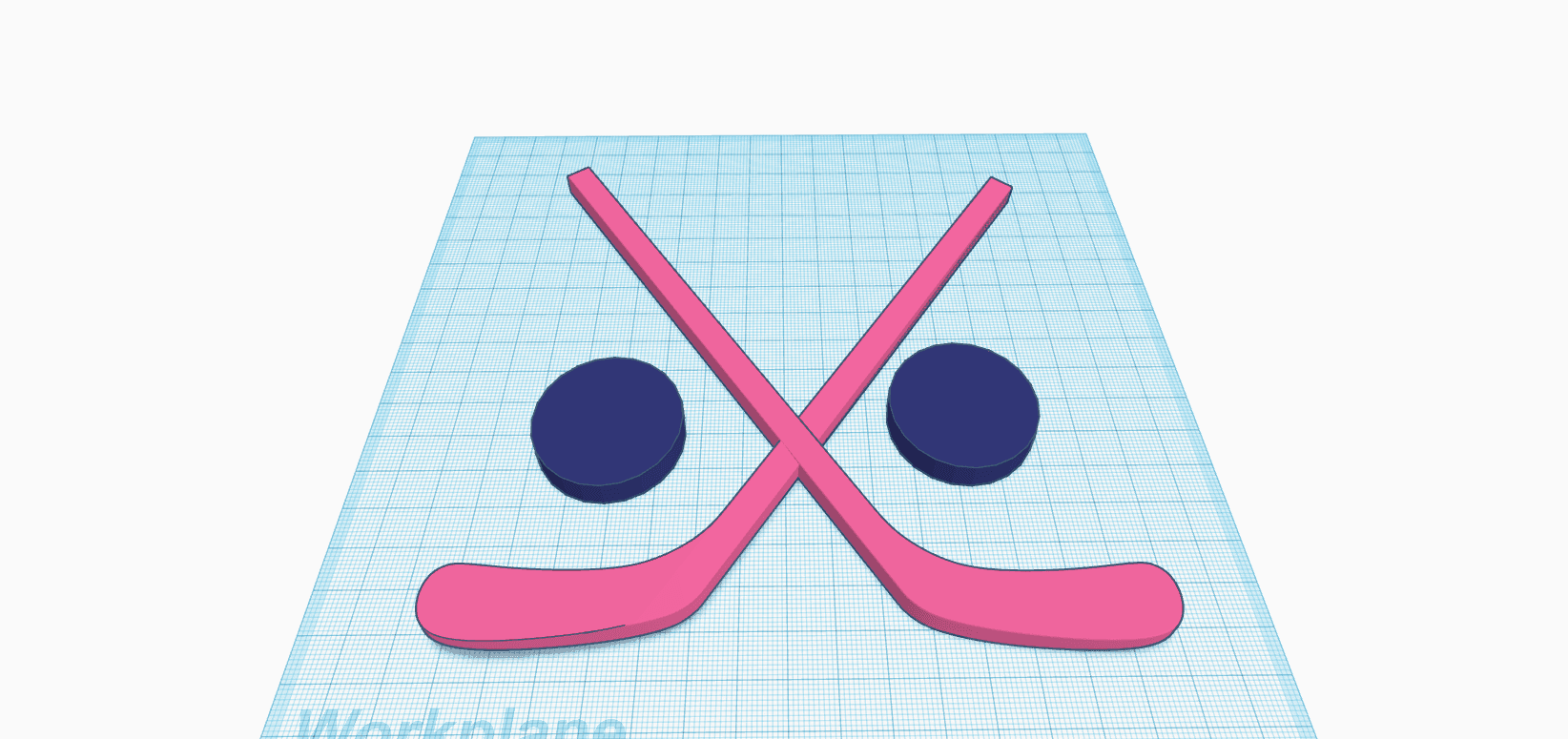 hockey sticks with pucks 3d model