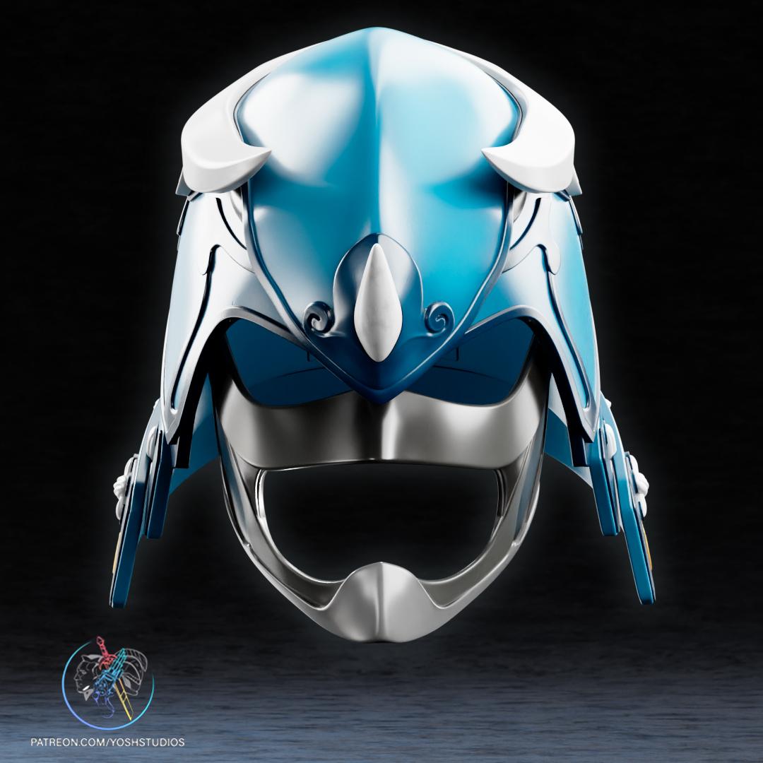 Sengoku Blue Ranger Helmet 3D Printer File STL 3d model