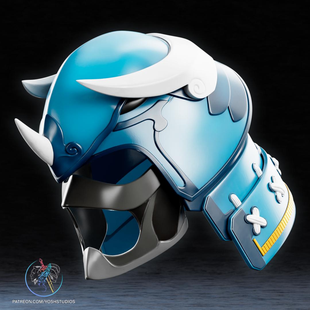 Sengoku Blue Ranger Helmet 3D Printer File STL 3d model