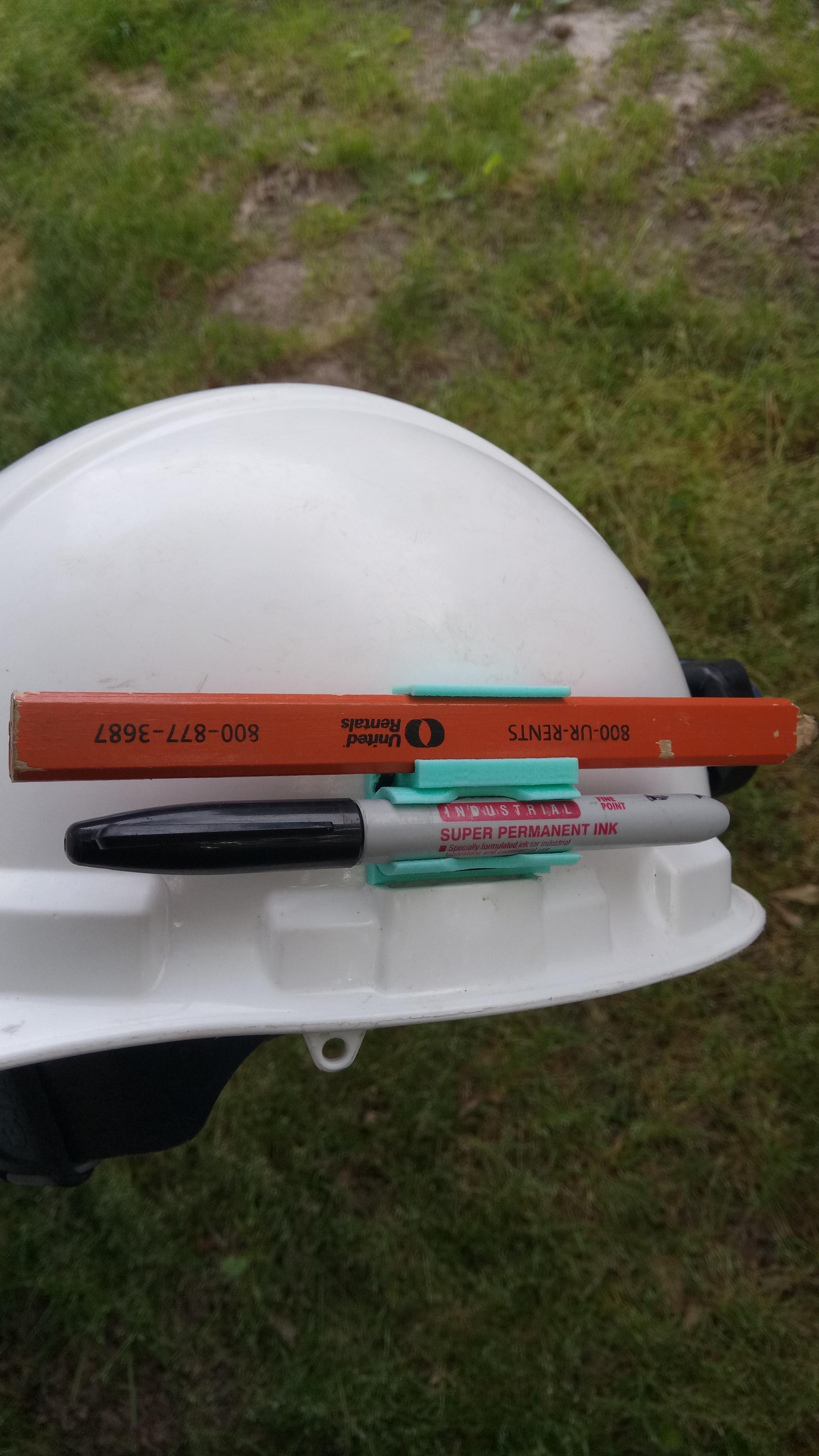 Hard Hat Sharpie and Pencil Holder 3d model