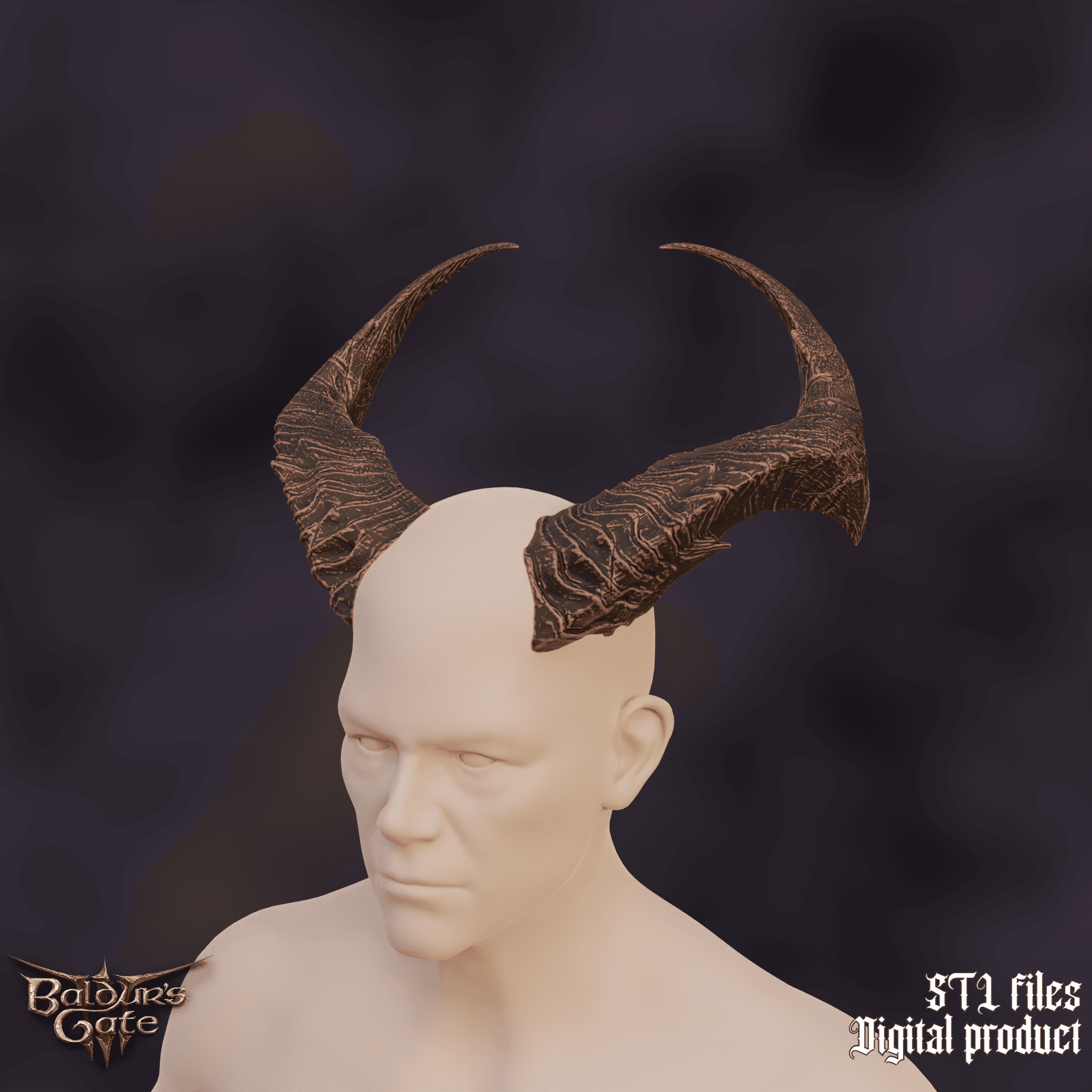 Fantasy Tiefling General Horns Set Baldurs Gate 3 3d model