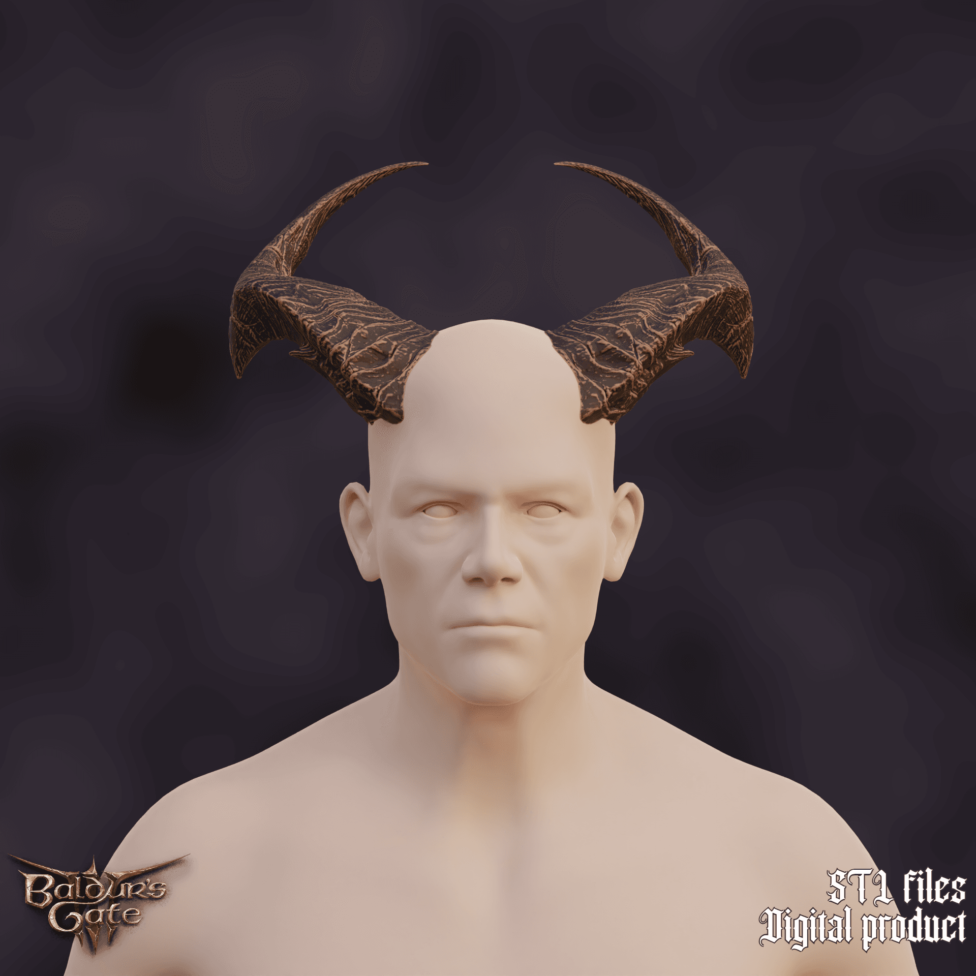 Fantasy Tiefling General Horns Set Baldurs Gate 3 3d model