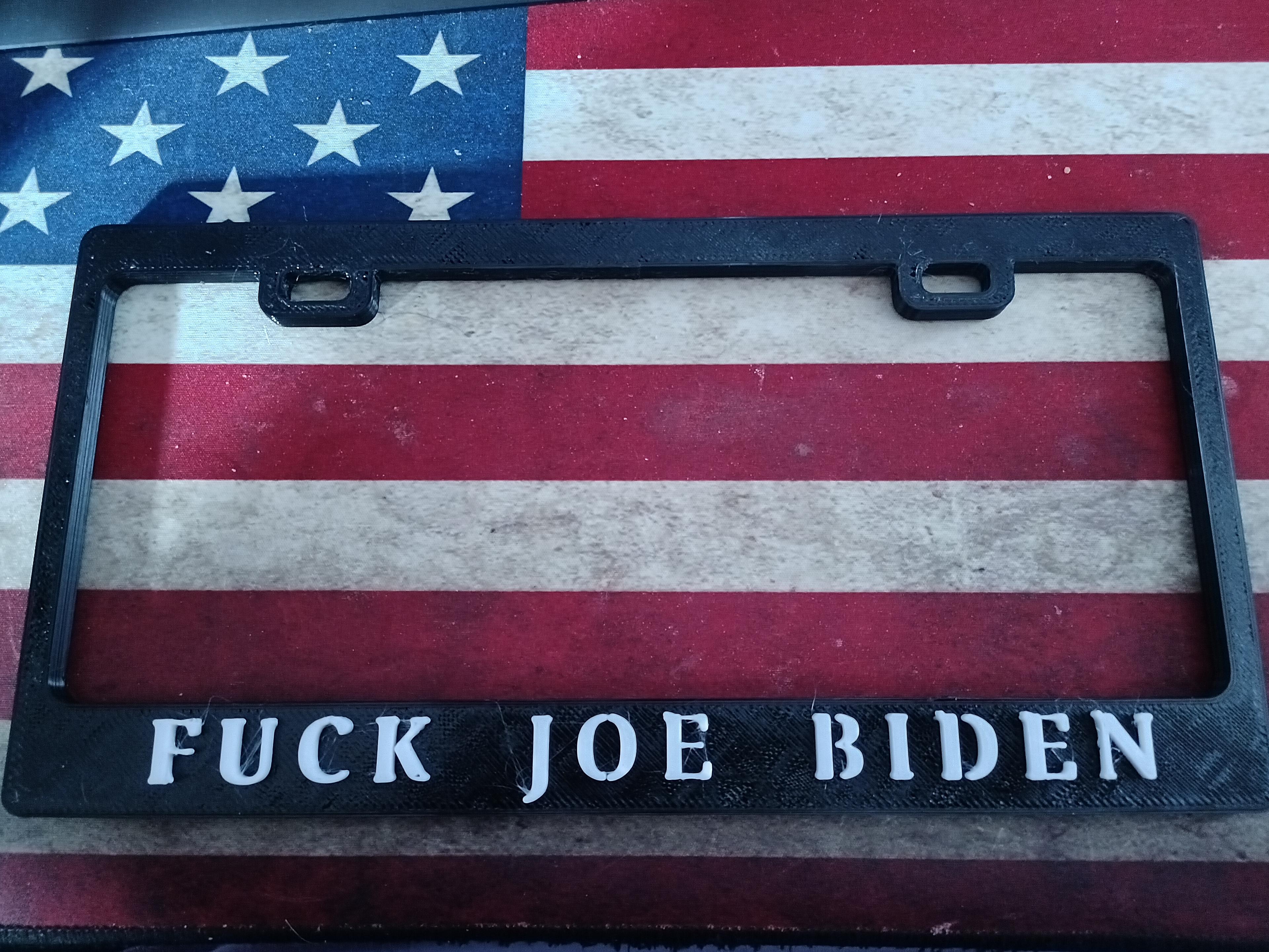 F Joe Biden license plate frame USA Car Truck sized 3d model