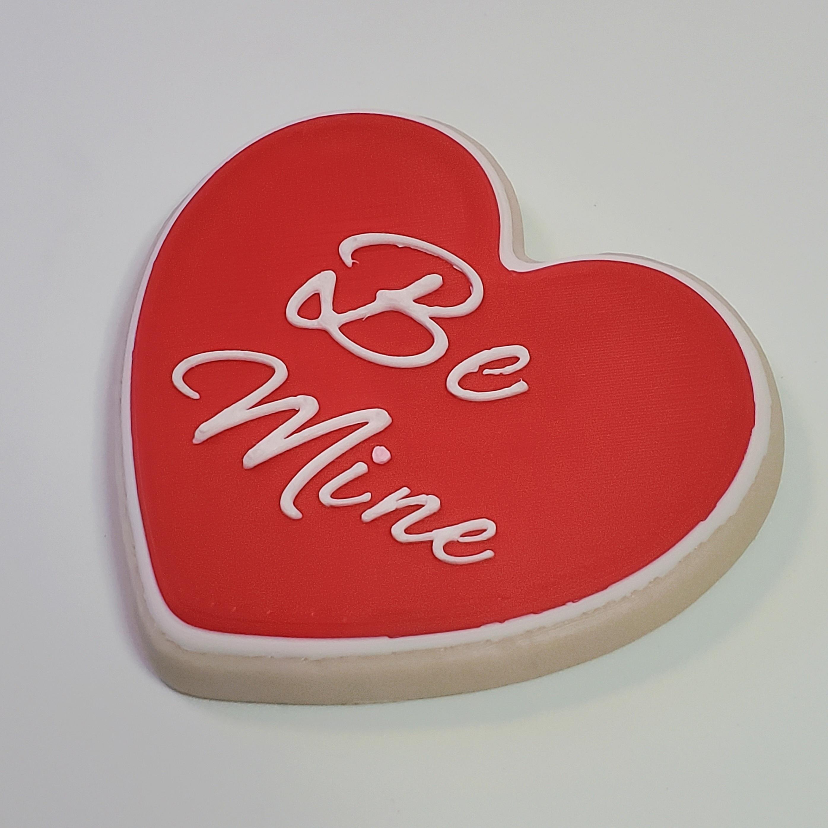 'Be Mine' Heart-Shaped Shortbread Cookie with Royal Icing for Valentine's Day :: Delicious Desserts! 3d model