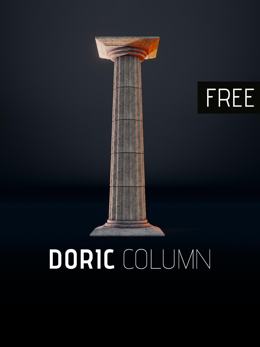 Greek Doric Column - Highpoly 3 3d model