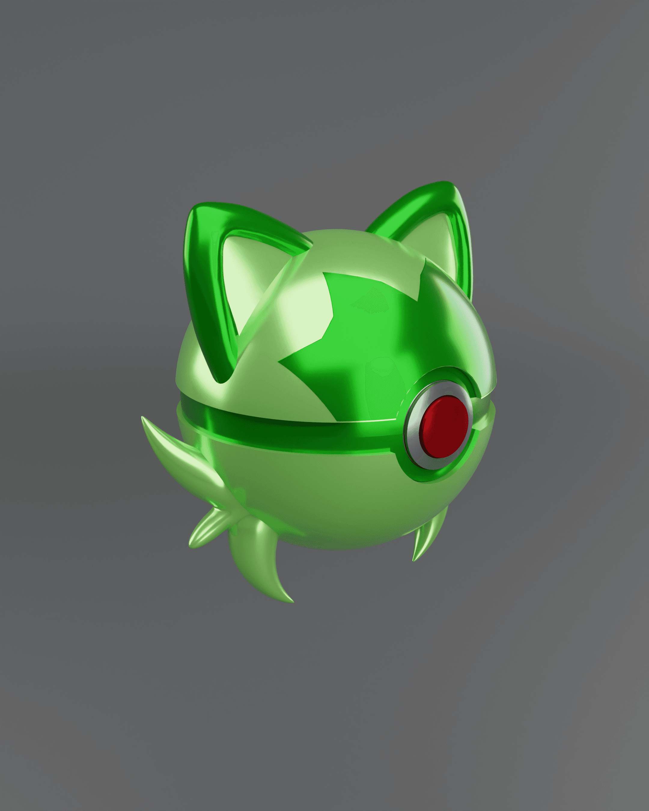 SprigBall Sprigatito Themed Opening Pokeball - Fan Art 3d model