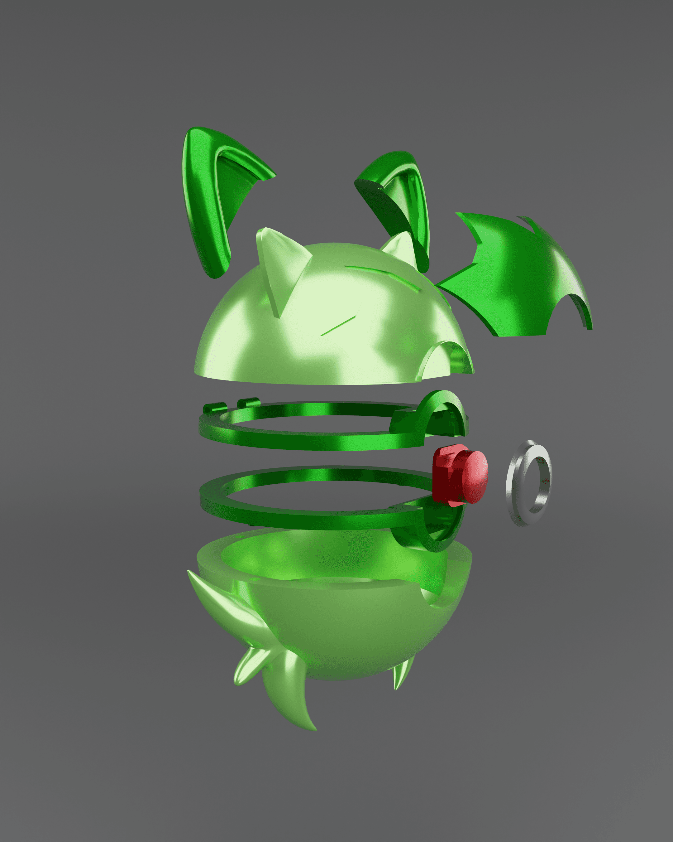 SprigBall Sprigatito Themed Opening Pokeball - Fan Art 3d model