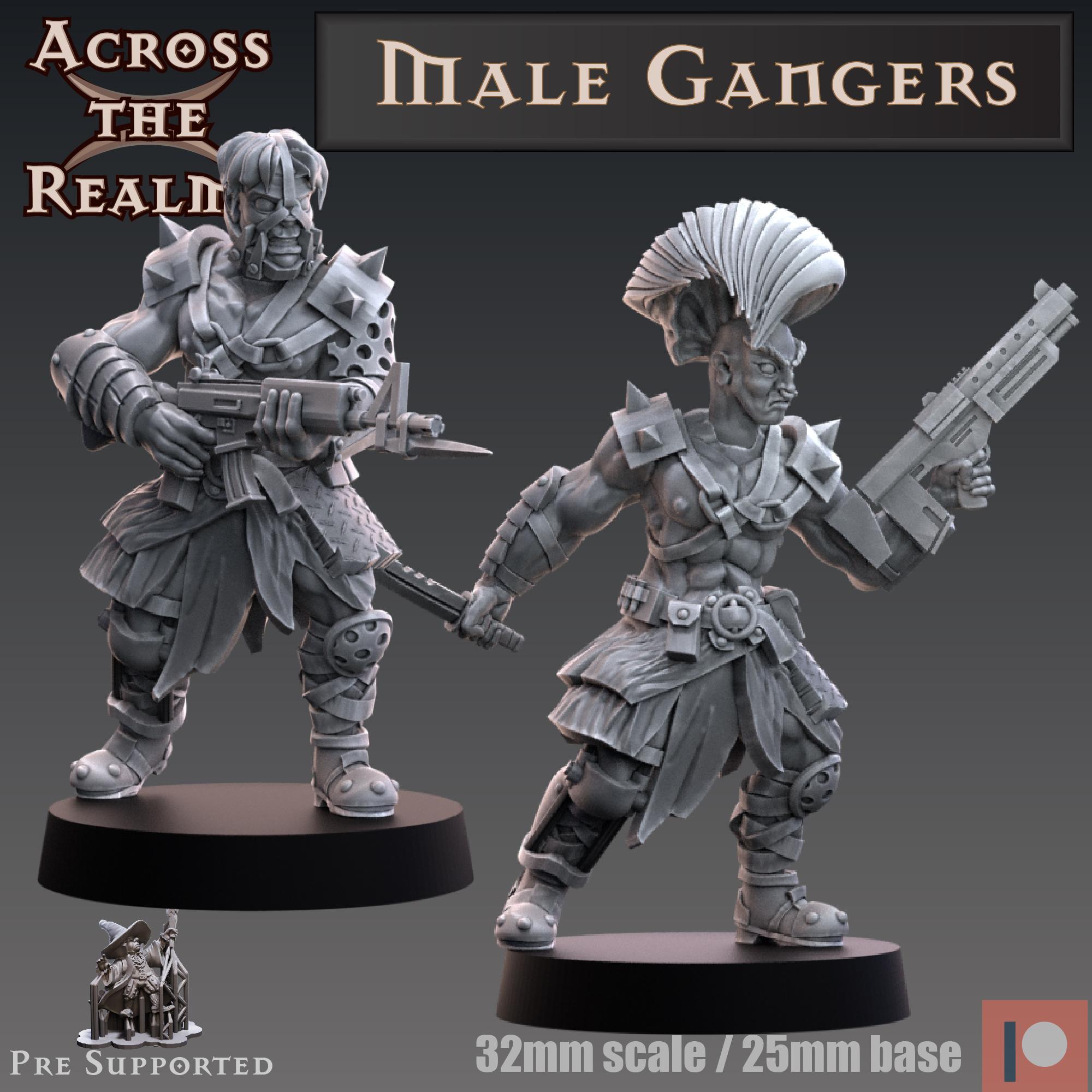 Male Gangers - modular 3d model