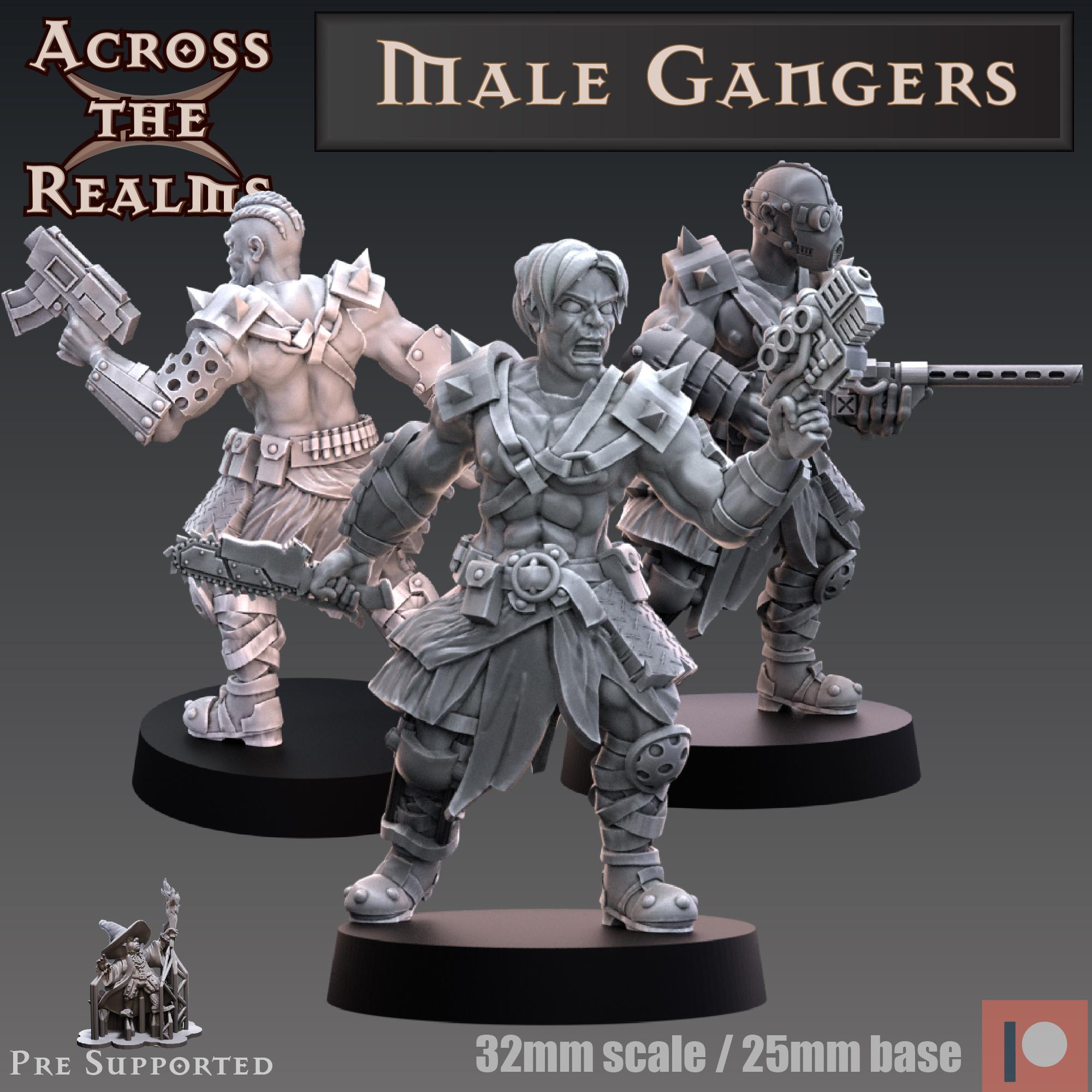 Male Gangers - modular 3d model