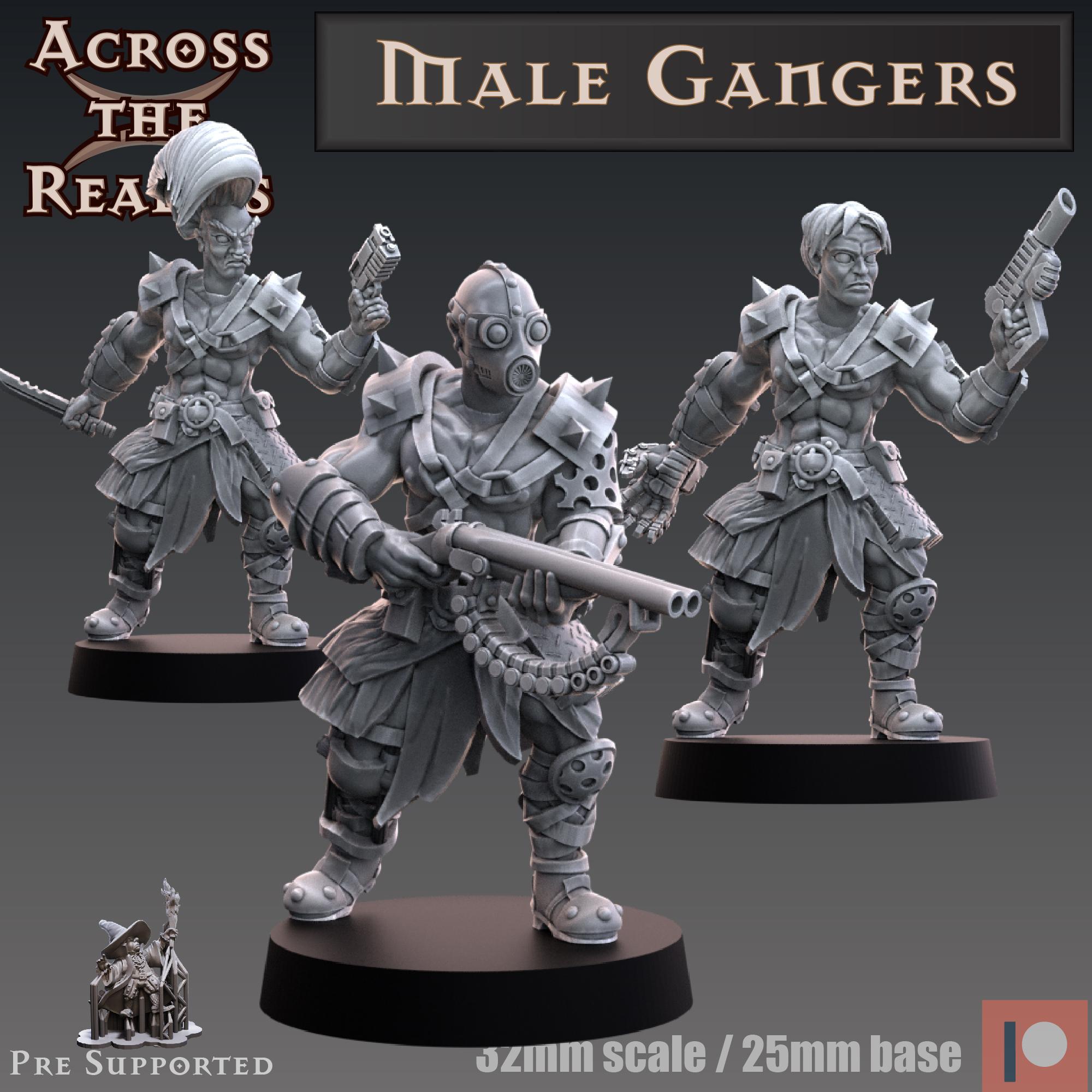 Male Gangers - modular 3d model