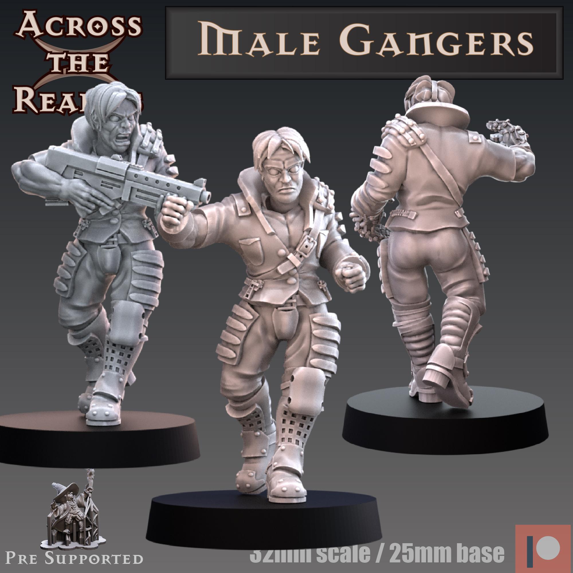 Male Gangers - modular 3d model