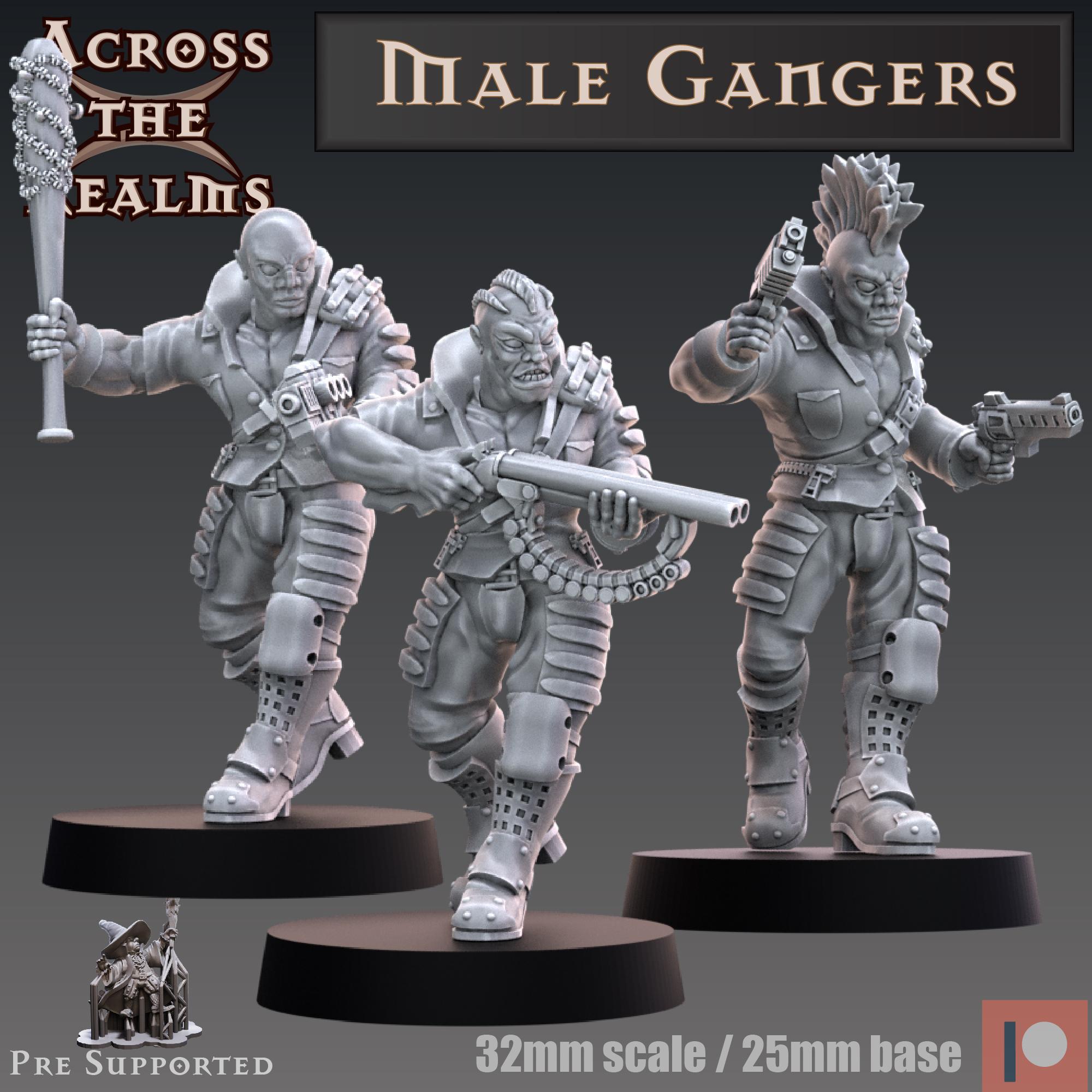 Male Gangers - modular 3d model