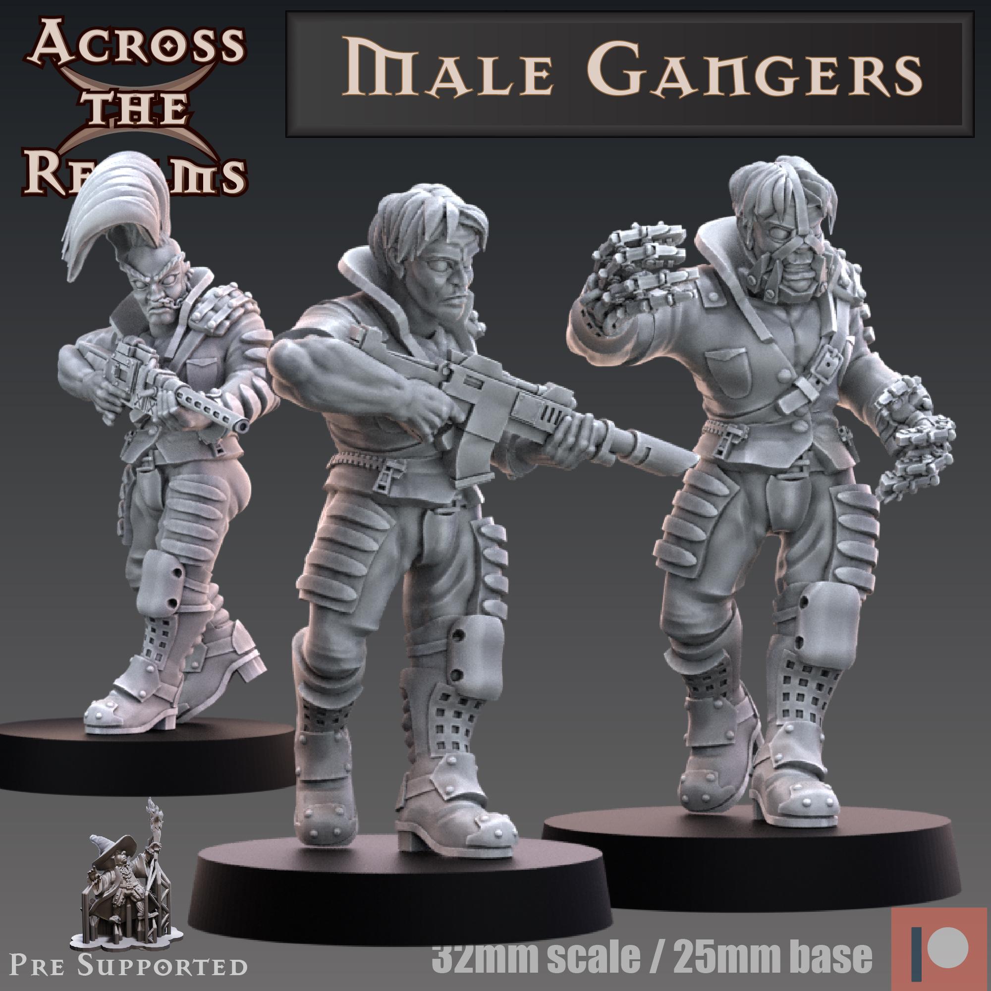 Male Gangers - modular 3d model