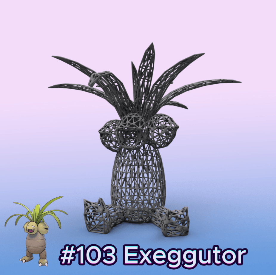 #103 Exeggutor Pokemon Wiremon Figure 3d model