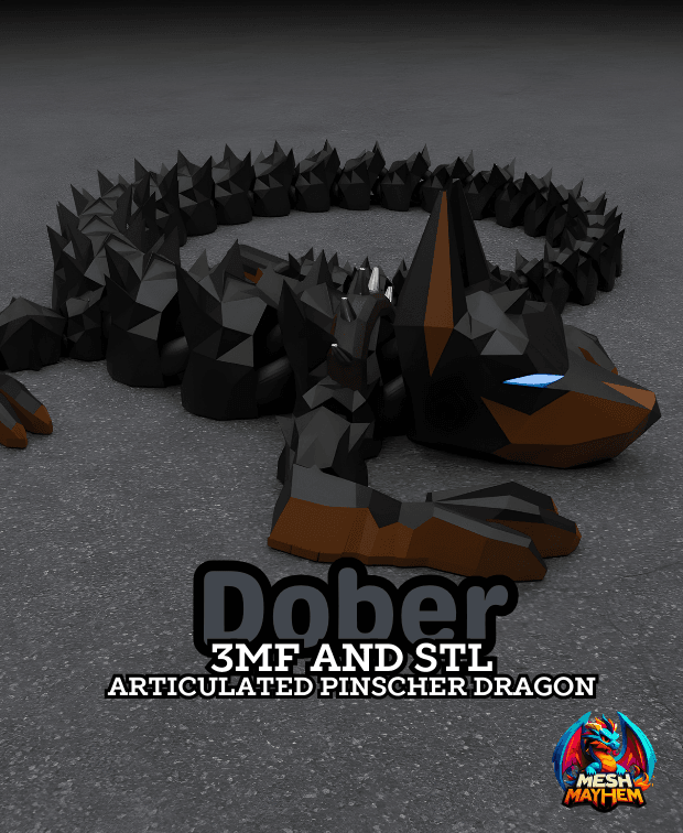 Dober Articulated Dragon Mesh Mayhem 3d model