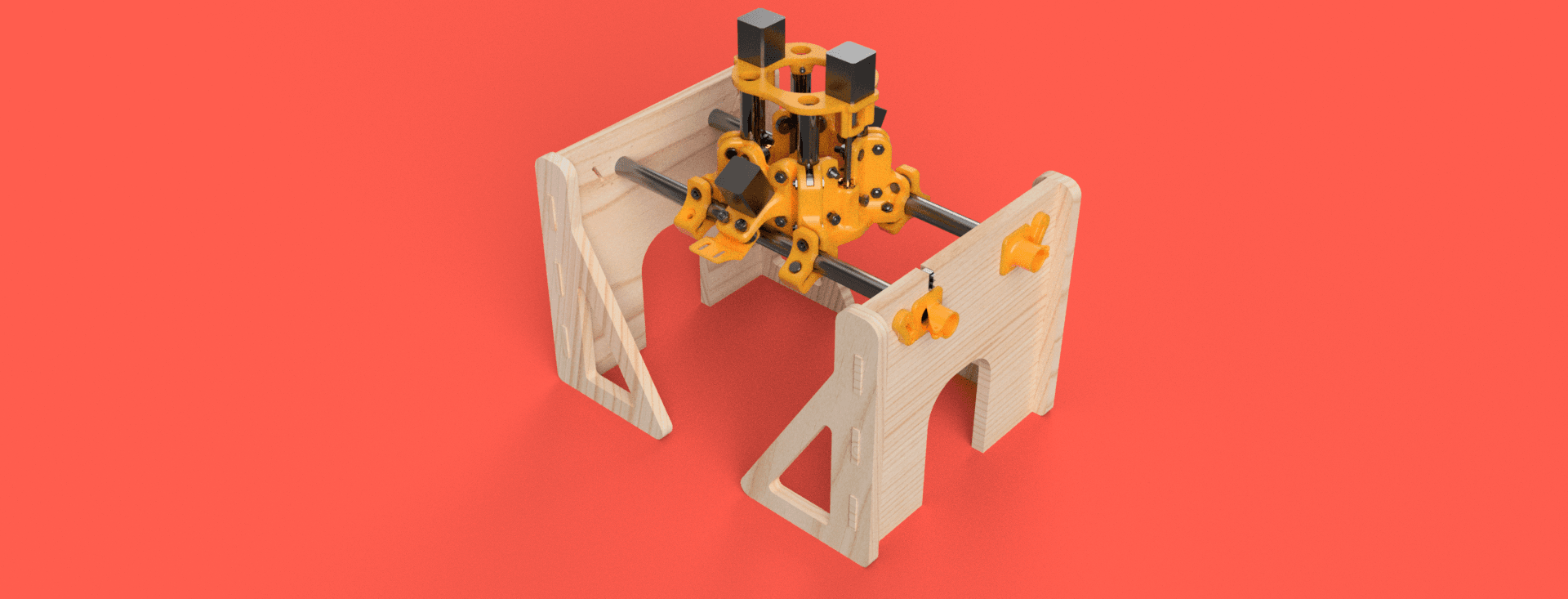 3D printed CNC - 4th Axis - Dual drive 3d model