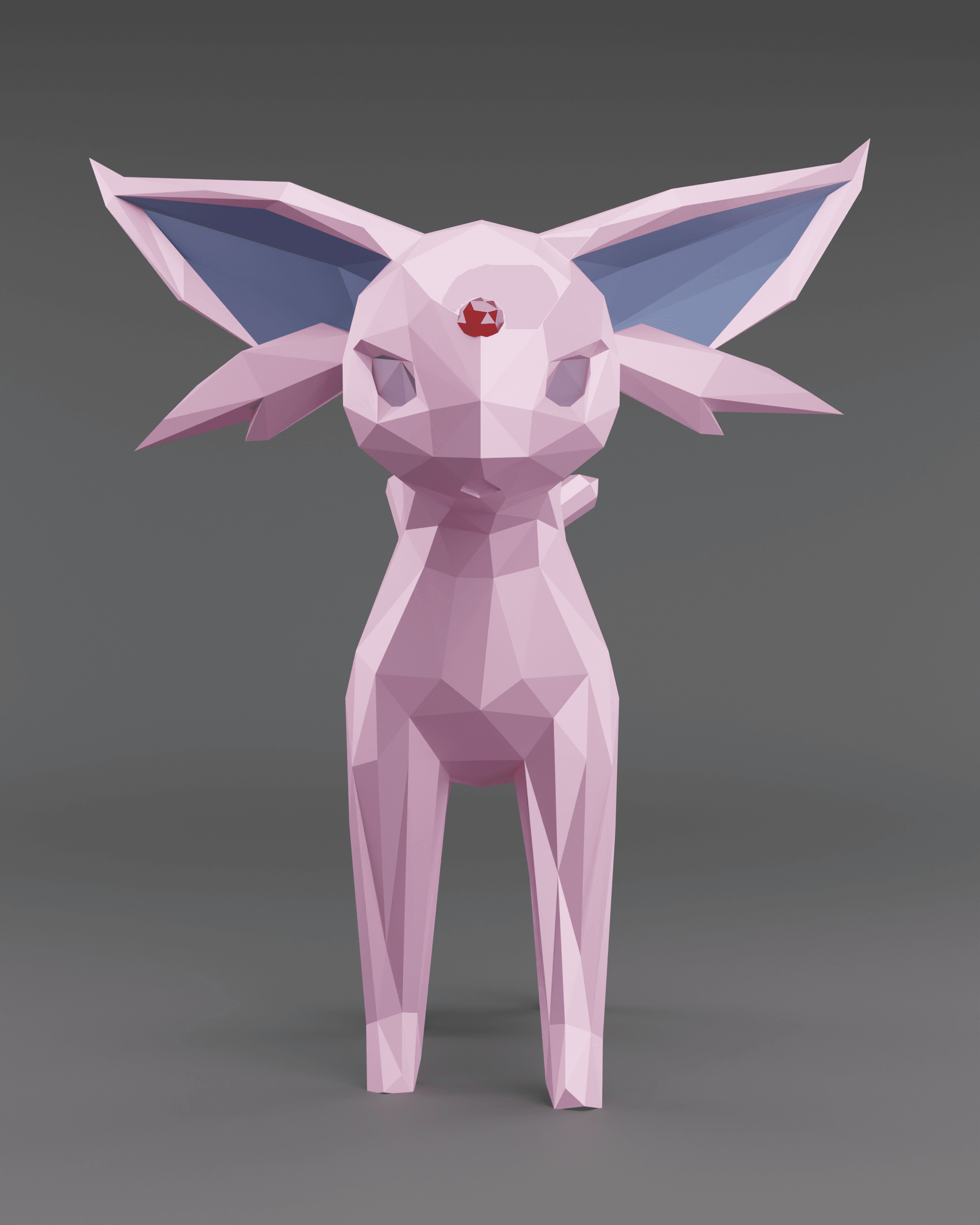 Low Poly Espeon - Fan Art (Bambu Project and Multi-Part Included) 3d model