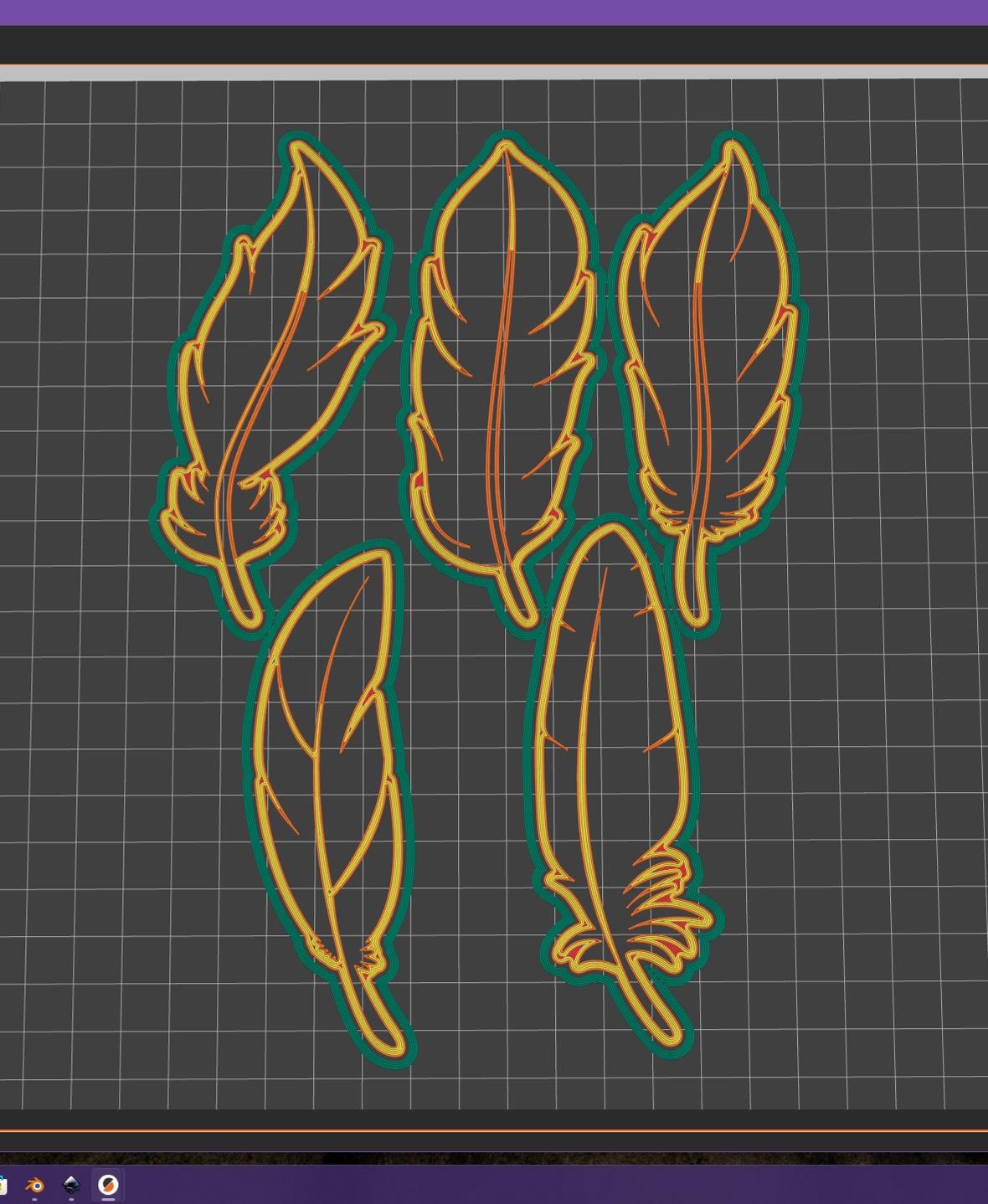 Feather Bookmarks 3d model