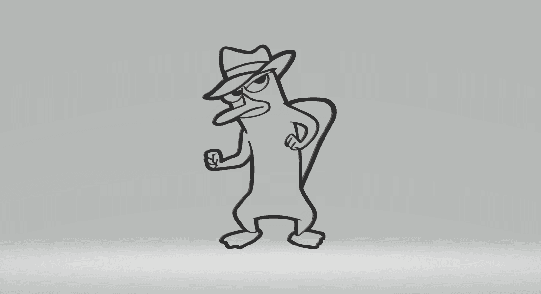 Perry Platypus cartoon 2D-Art.stl 3d model