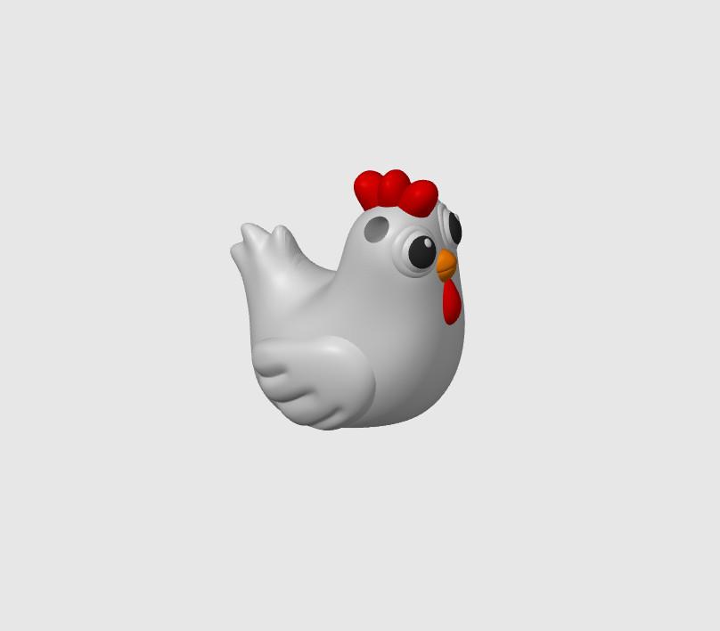 Chicken Mini Keychain 3d model