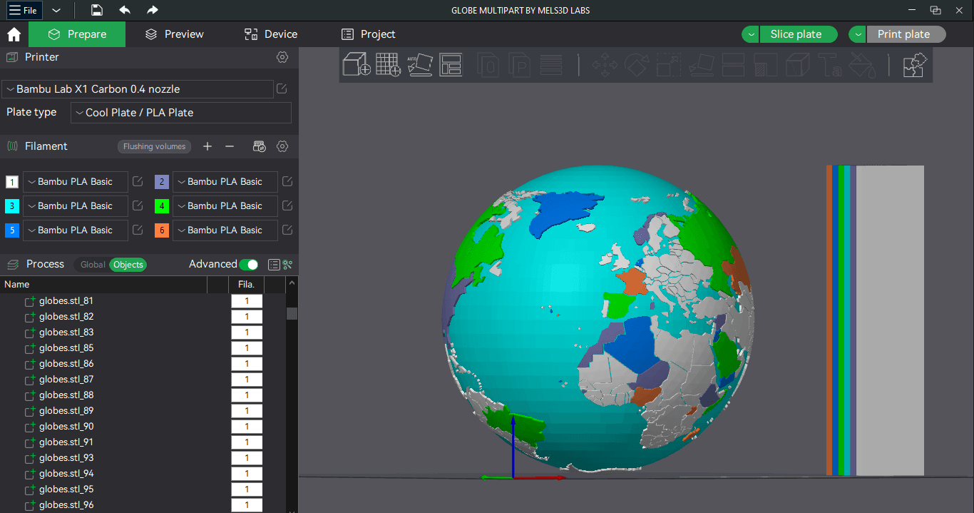 GLOBE MULTIPART 3d model