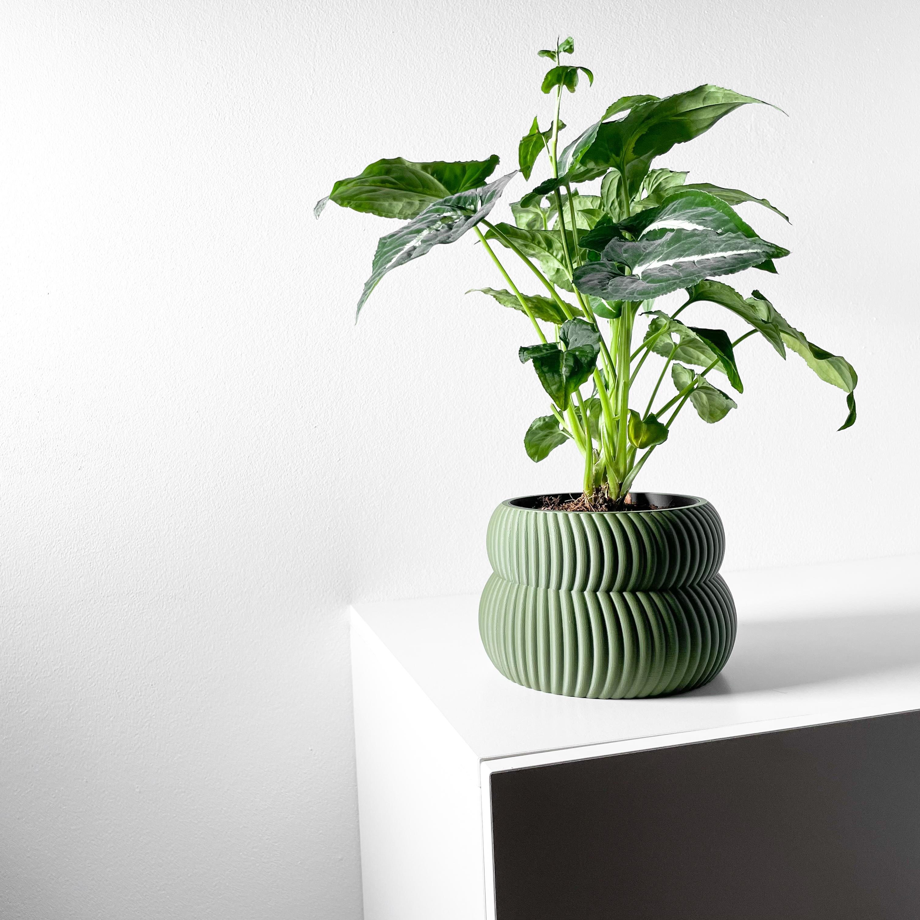 The Quarn Planter Pot with Drainage Tray & Stand Included | Modern and Unique Home Decor 3d model