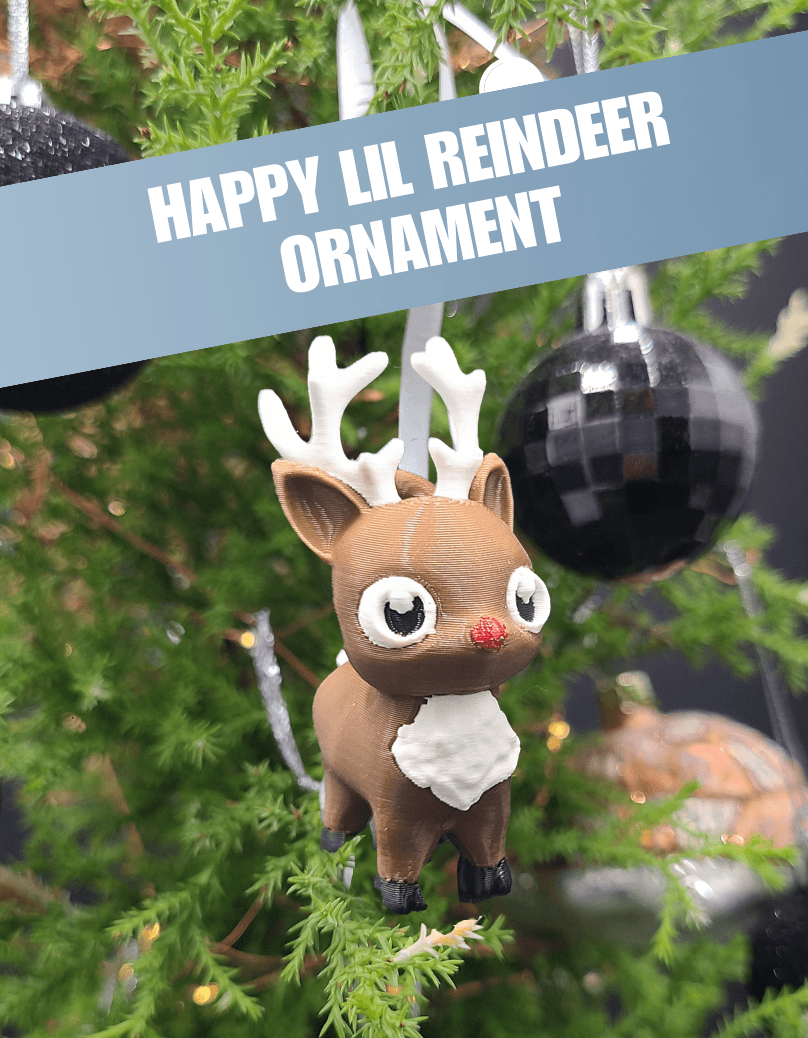 Happy Lil Reindeer - Christmas Ornament 3d model